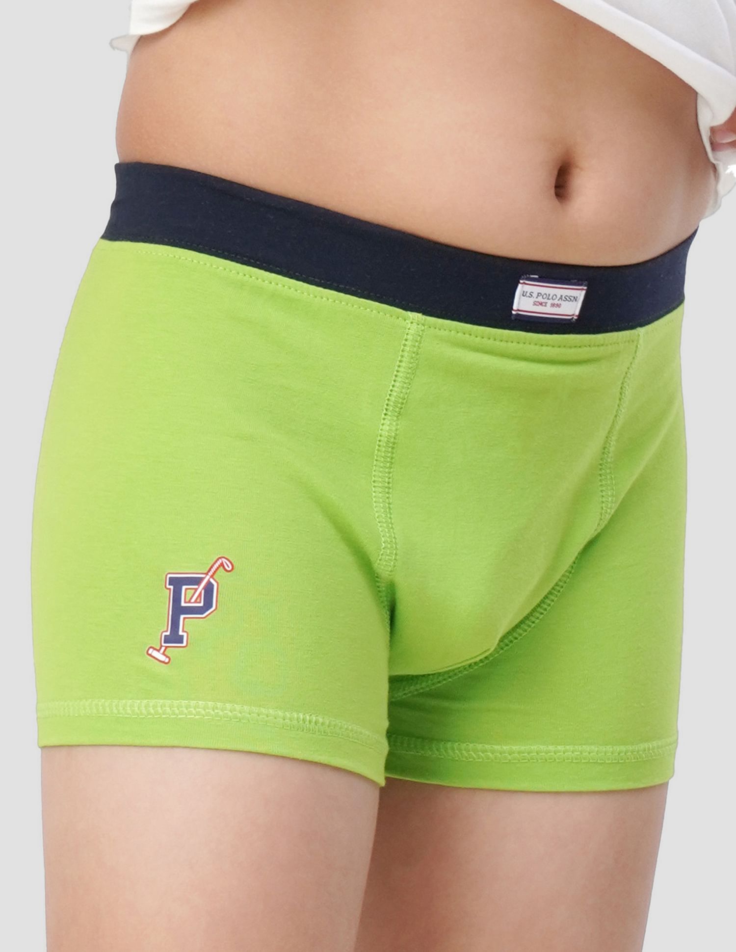 USPA Innerwear Boys Solid Cotton Spandex IKTA Trunks - Pack Of 2