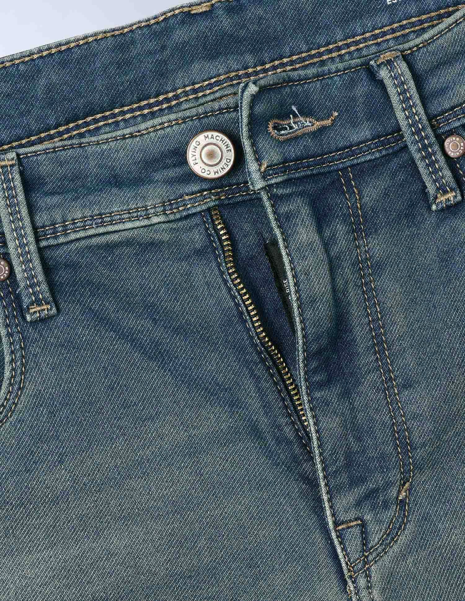 Flying Machine Slash Slim Tapered Fit Flex Knit Jeans