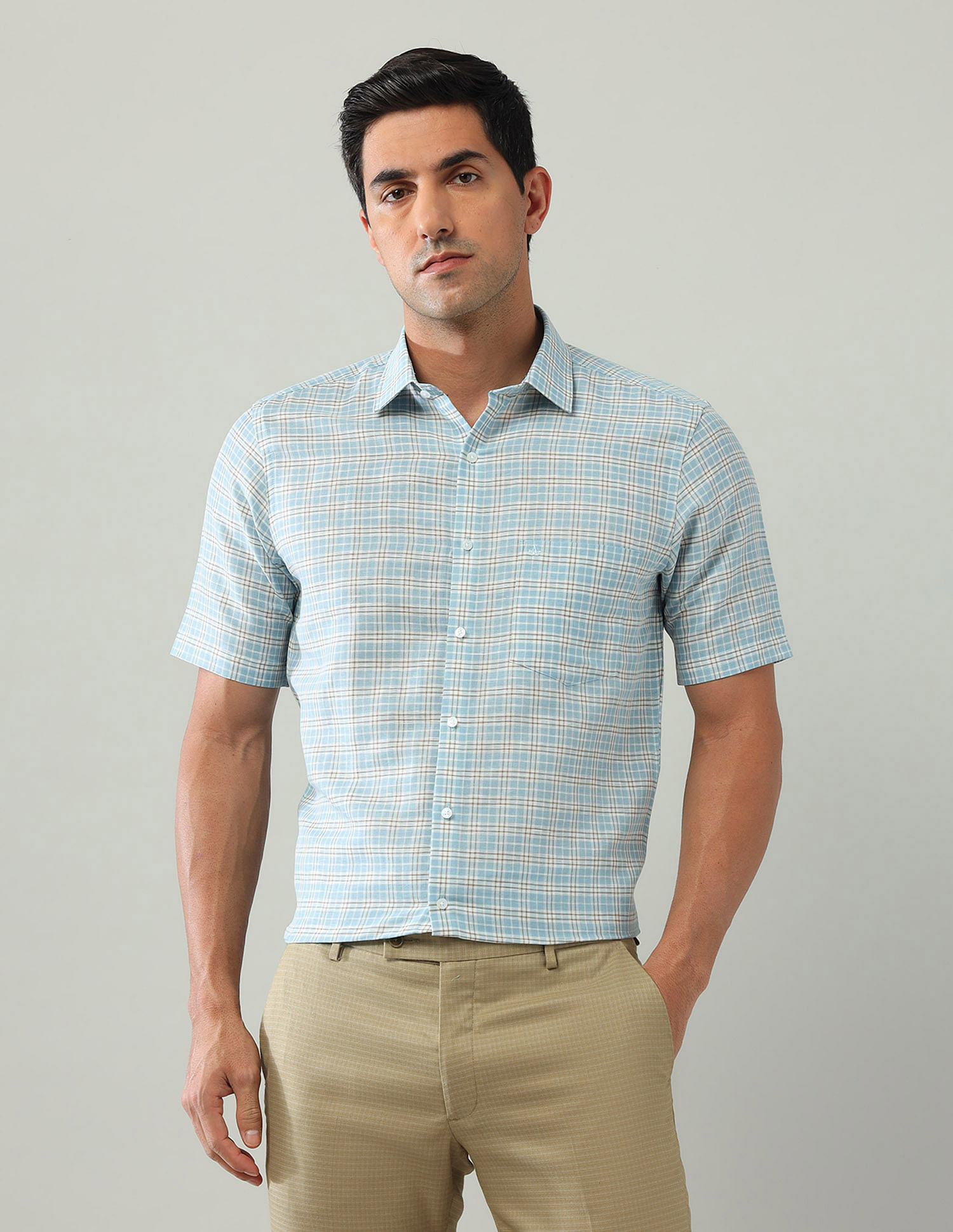 Arrow Liberty Classic Fit Grid Tattersall Checked Shirt