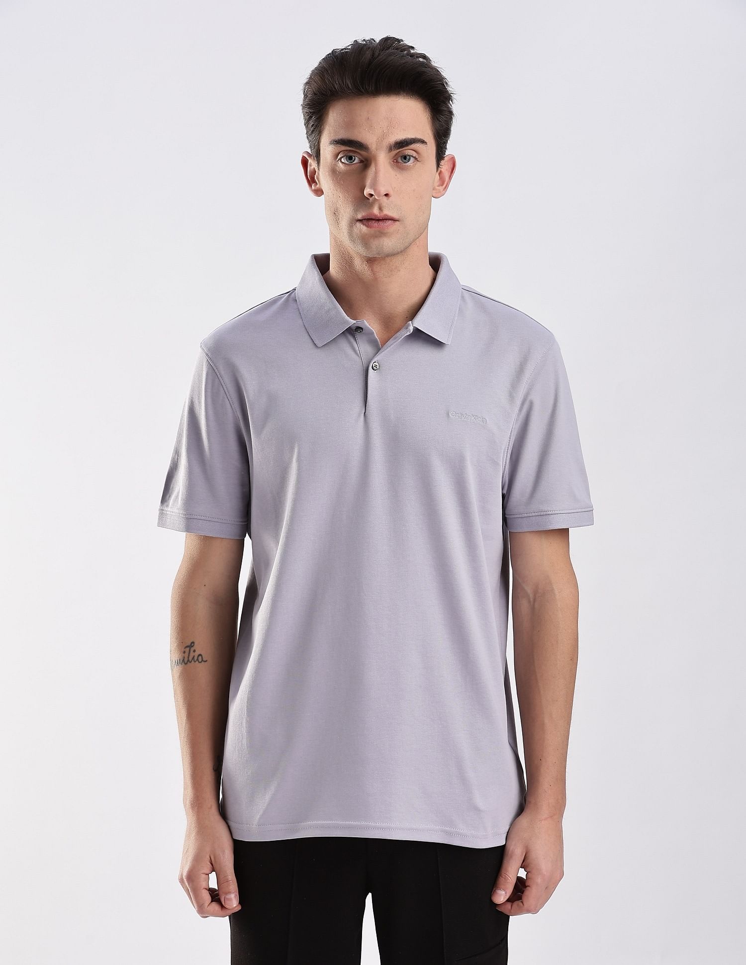 Calvin Klein Jeans Regular-Fit Solid Cotton Polo Shirt