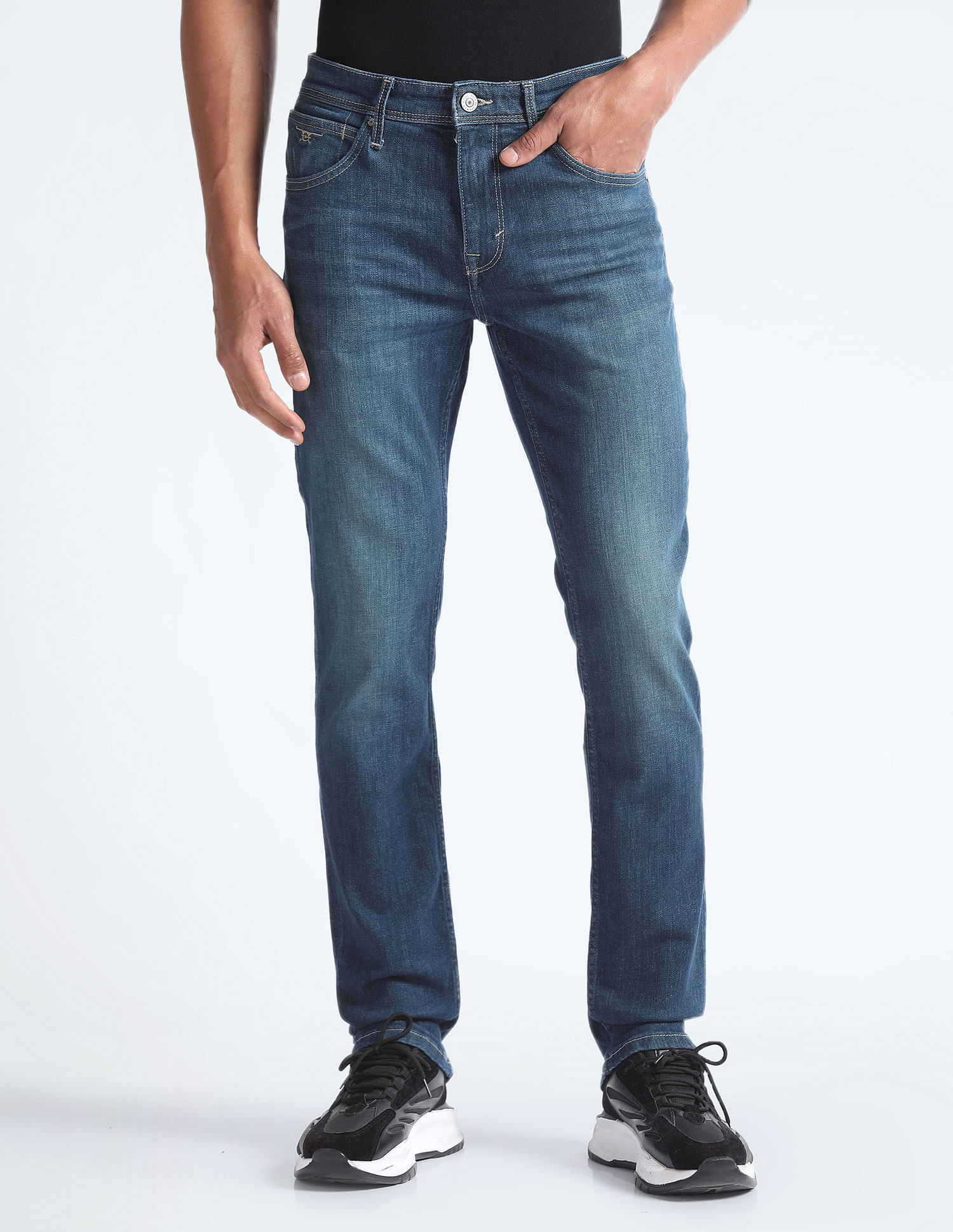 Flying Machine Freddie Slim Straight Stone Wash Jeans