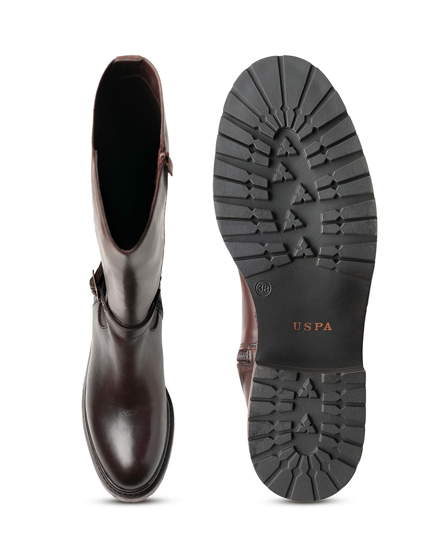U.S. Polo Assn. Women Giorgia  Leather Riding Boots