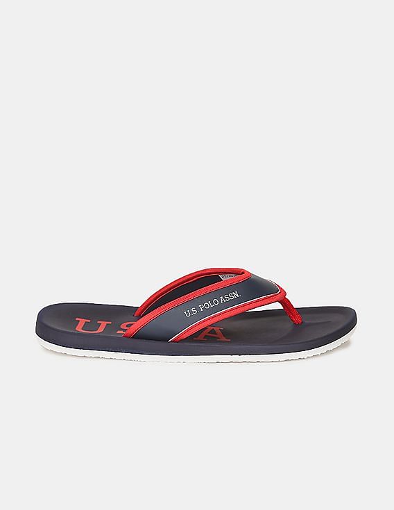 U.S. Polo Assn. Men Brand Print Non-Skid Zedo Flip Flops