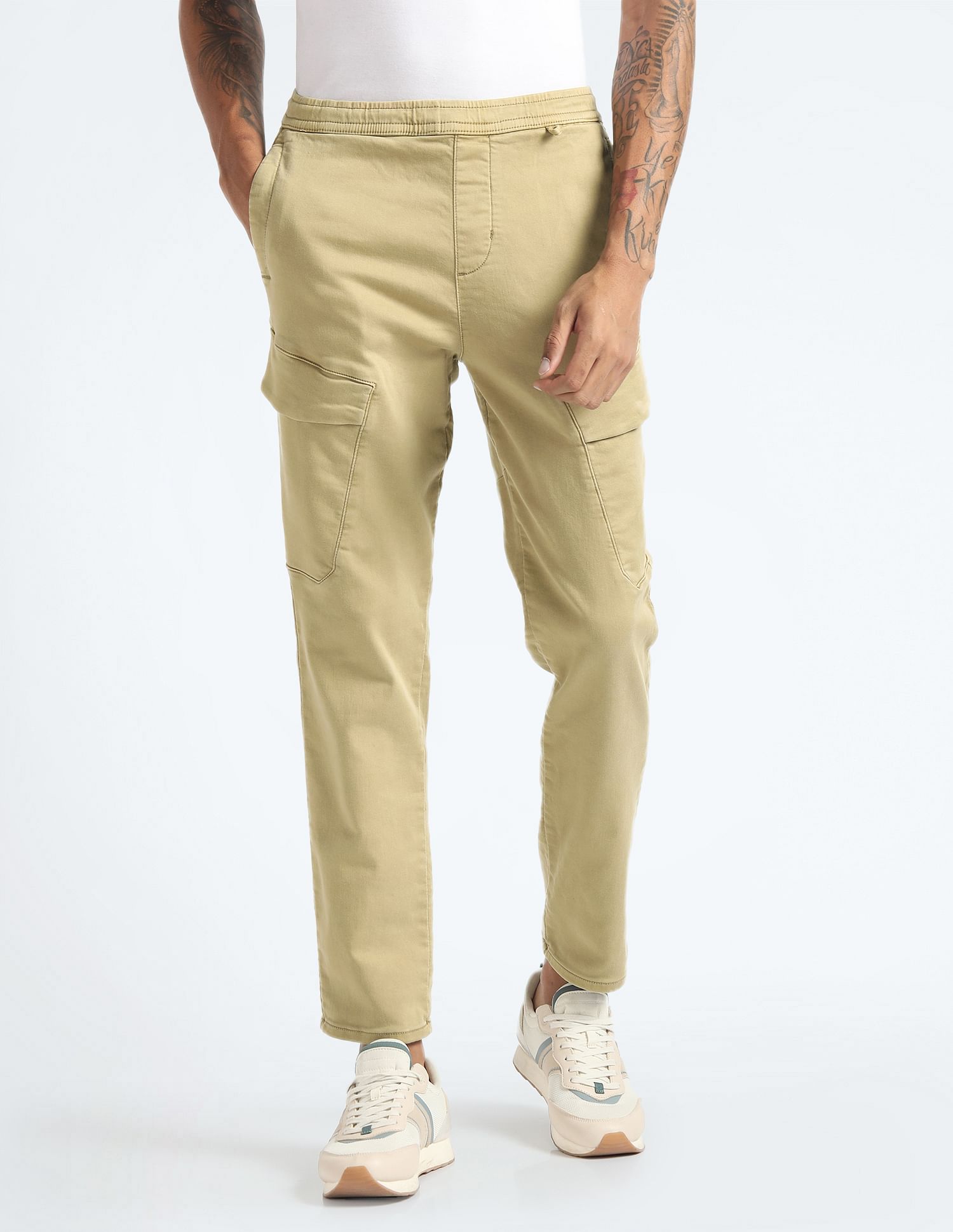 Flying Machine Relaxed Fit Solid Trousers