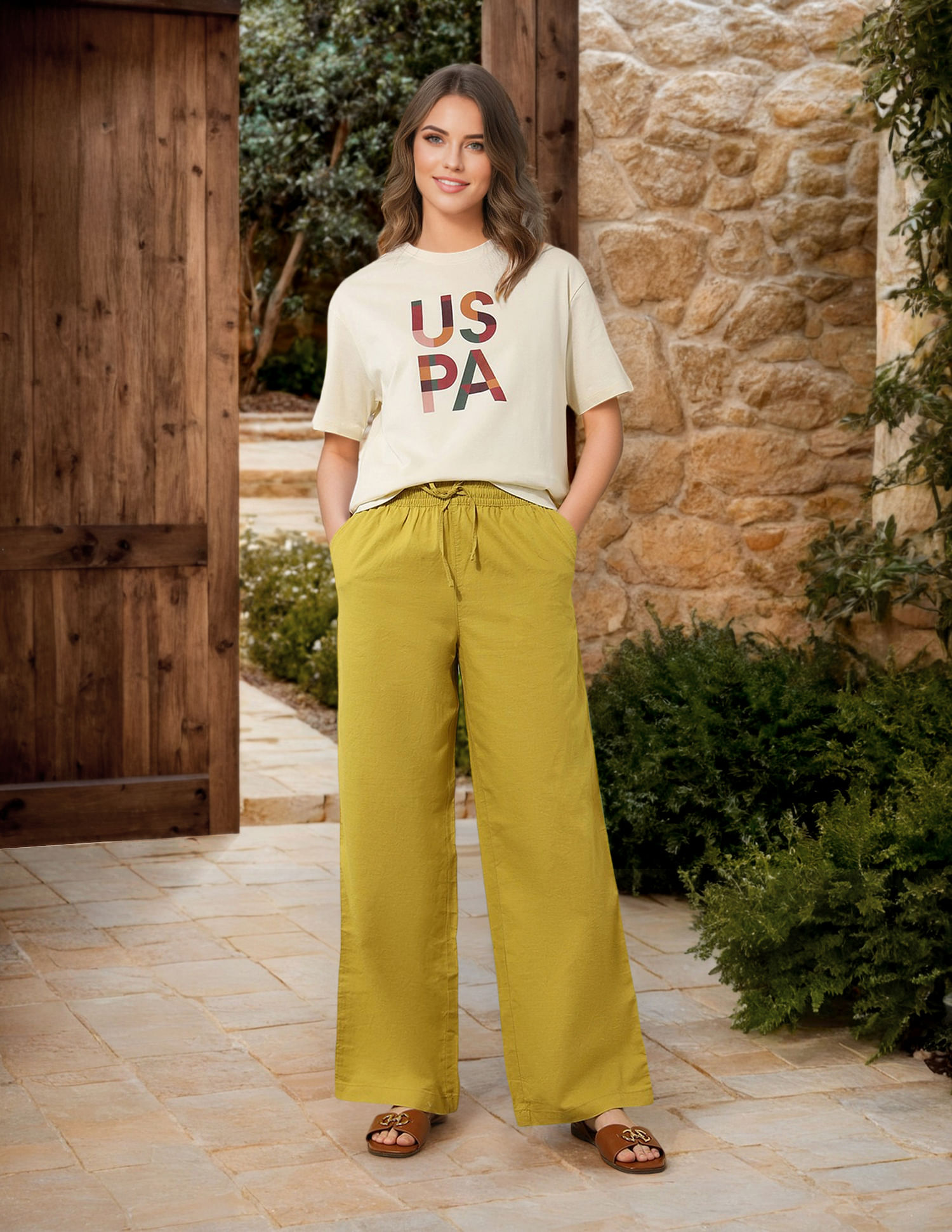 U.S. Polo Assn. Women Boyfriend Fit Brand Printed T-Shirt