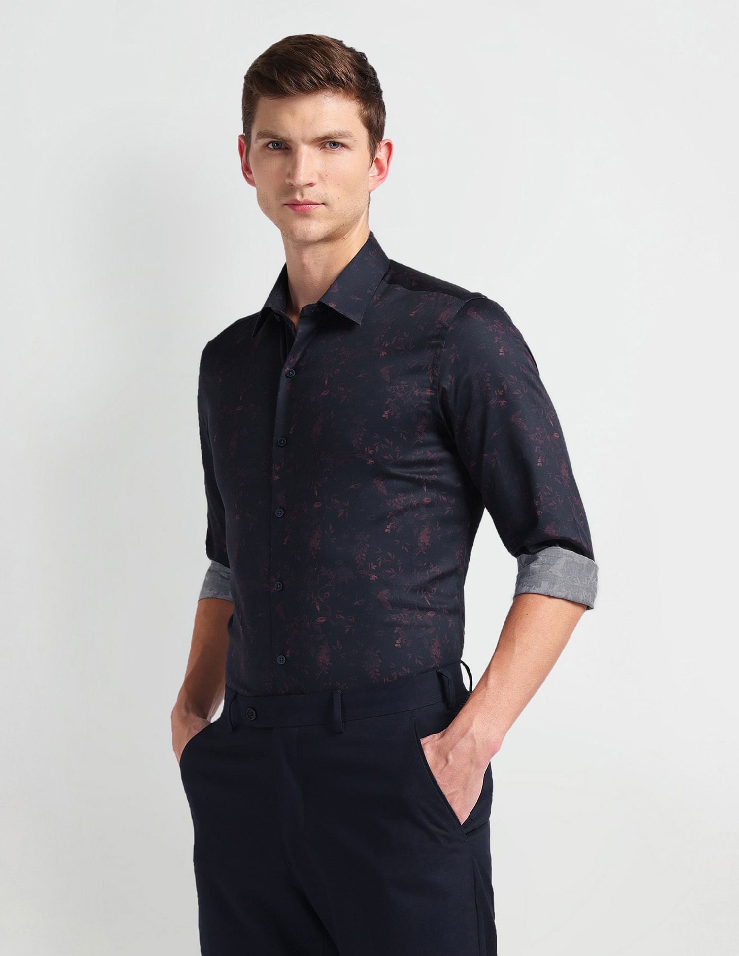 Arrow Newyork Manhattan Slim Fit Floral Print Shirt