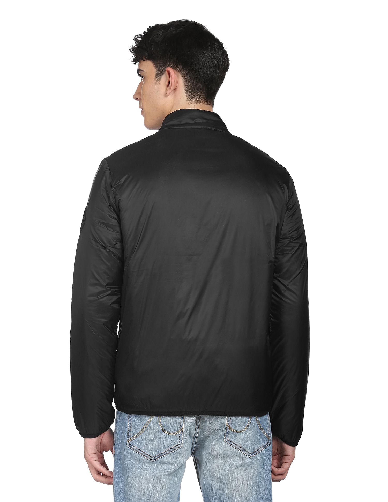 Flying Machine High Neck Solid Puffer Jacket