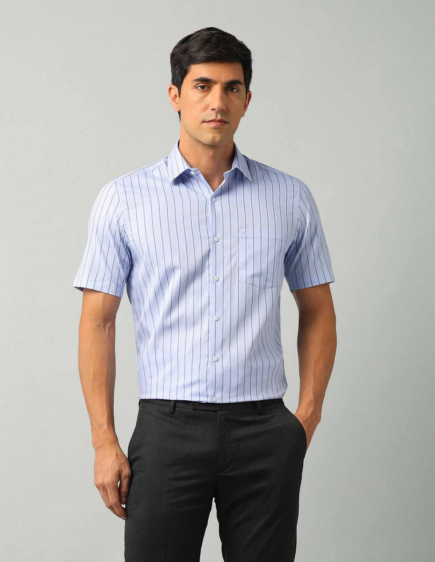 Arrow Liberty Classic Regular Fit Vertical Striped Shirt