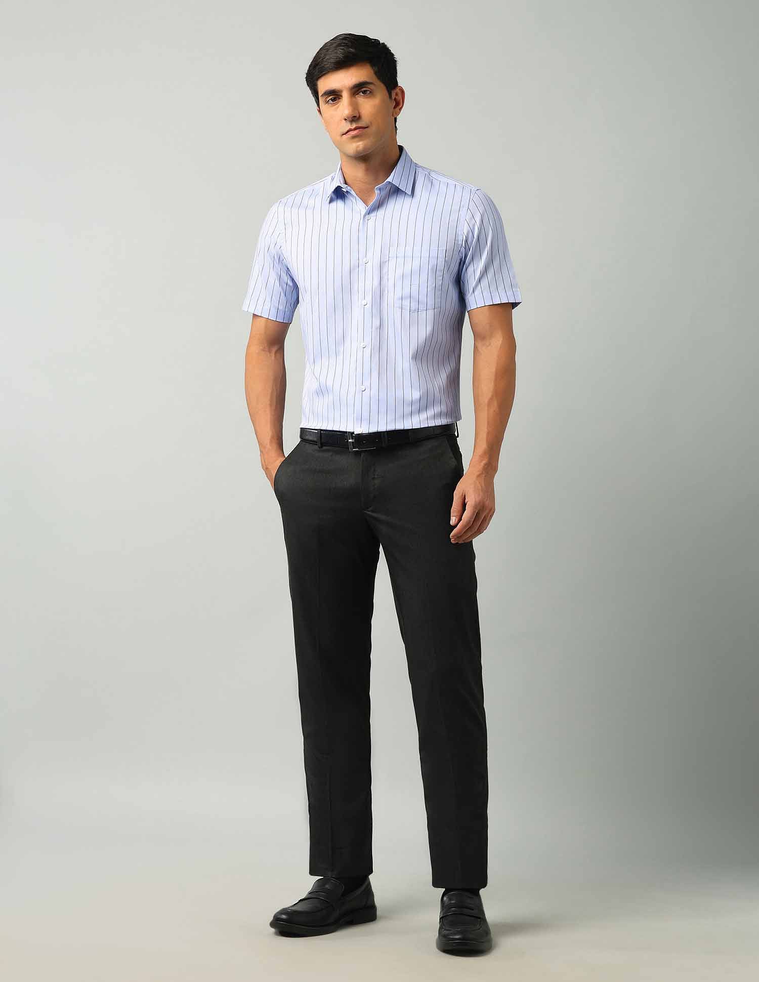 Arrow Liberty Classic Regular Fit Vertical Striped Shirt