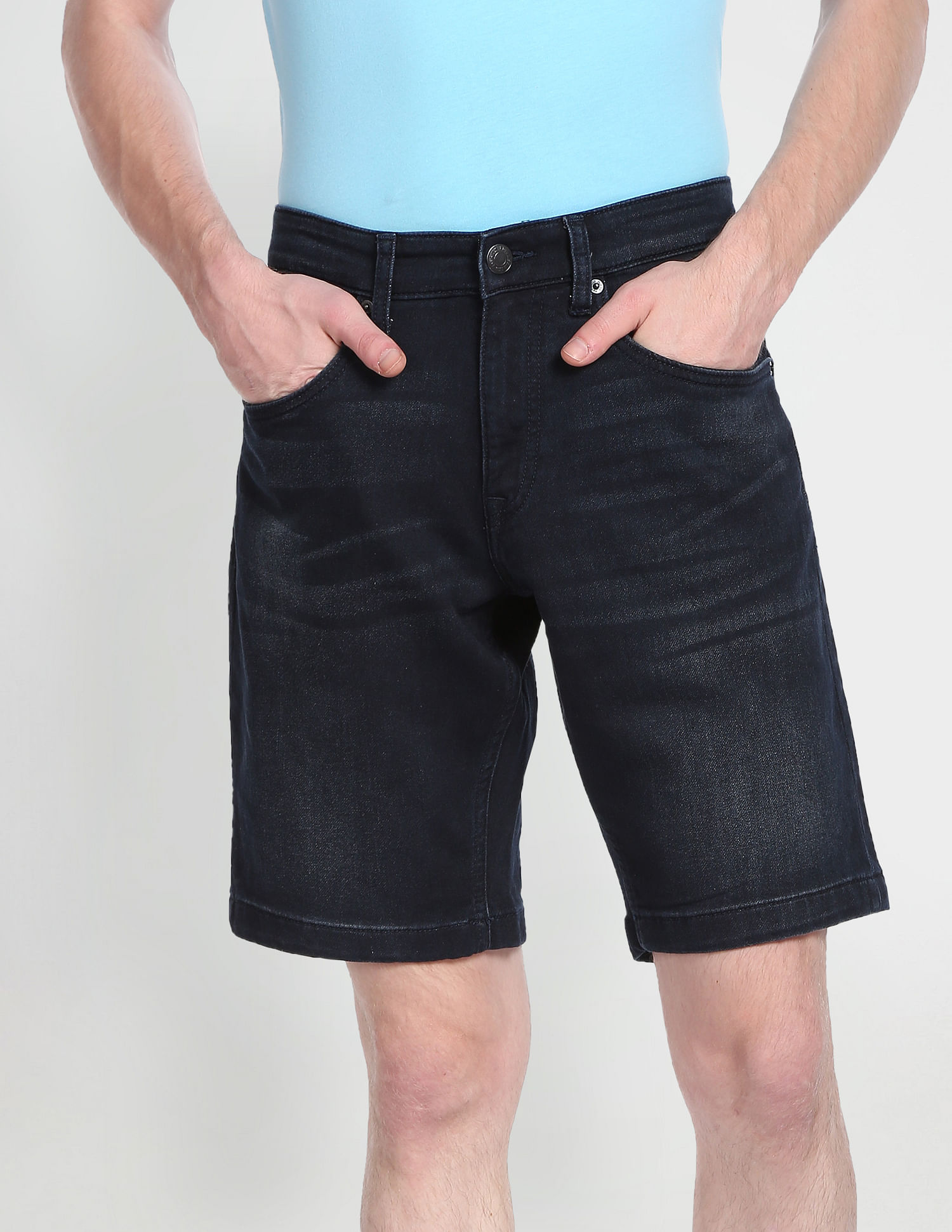 U.S. Polo Assn. Denim Co. Mid Rise Dark Wash Denim Shorts