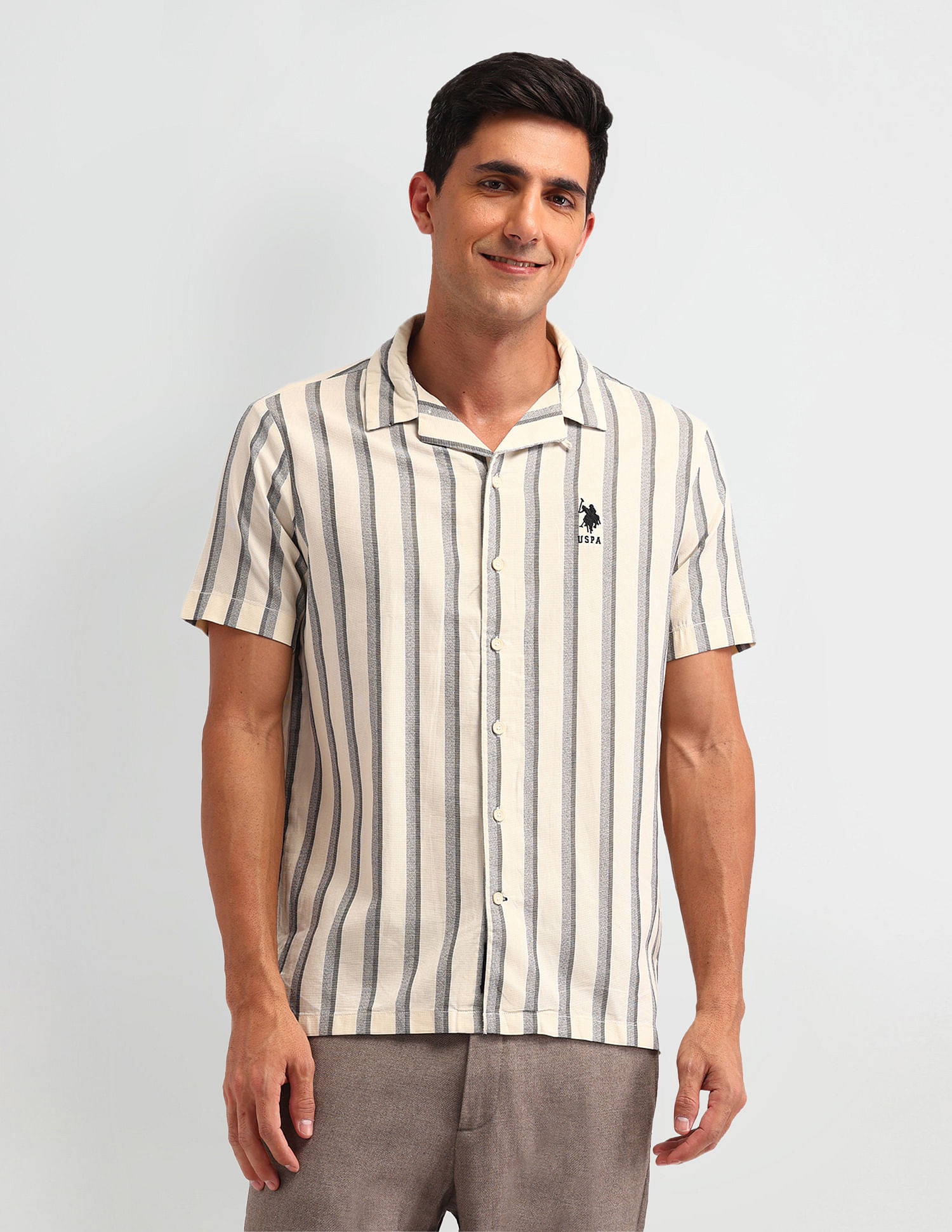 U.S. Polo Assn. Denim Co. Vertical Striped Slim Fit Shirt