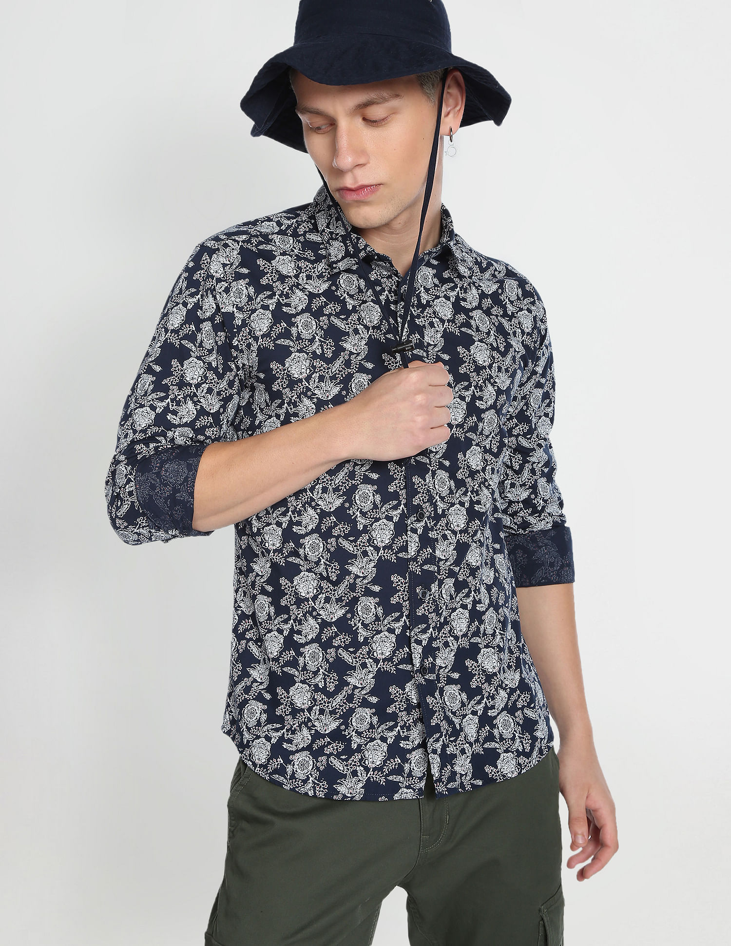 Flying Machine Floral Print Cotton Shirt