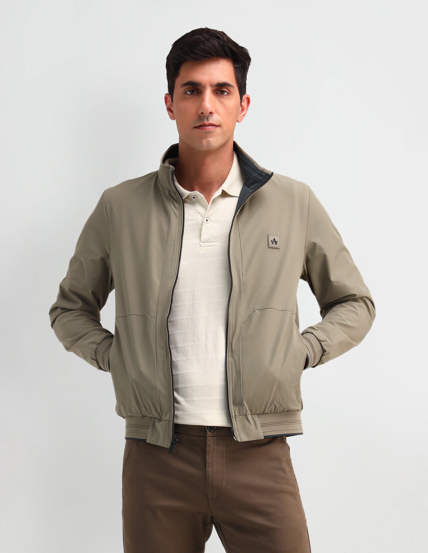 Buy Arrow Sport Reversible Regular Fit Bomber Jacket - NNNOW.com