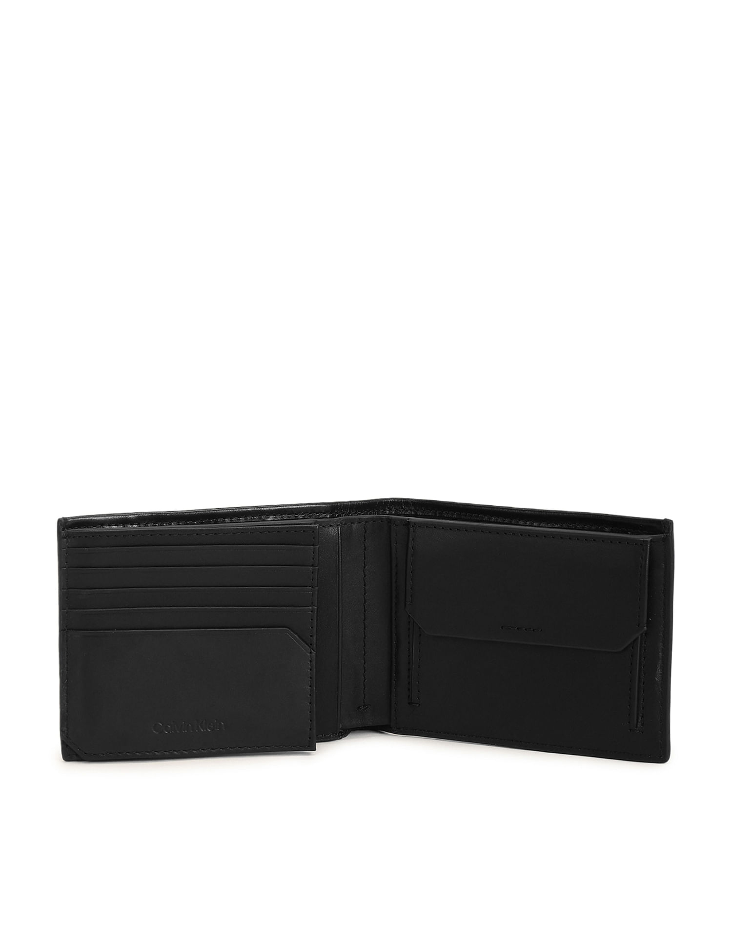 Calvin Klein Solid Leather Trifold Wallet