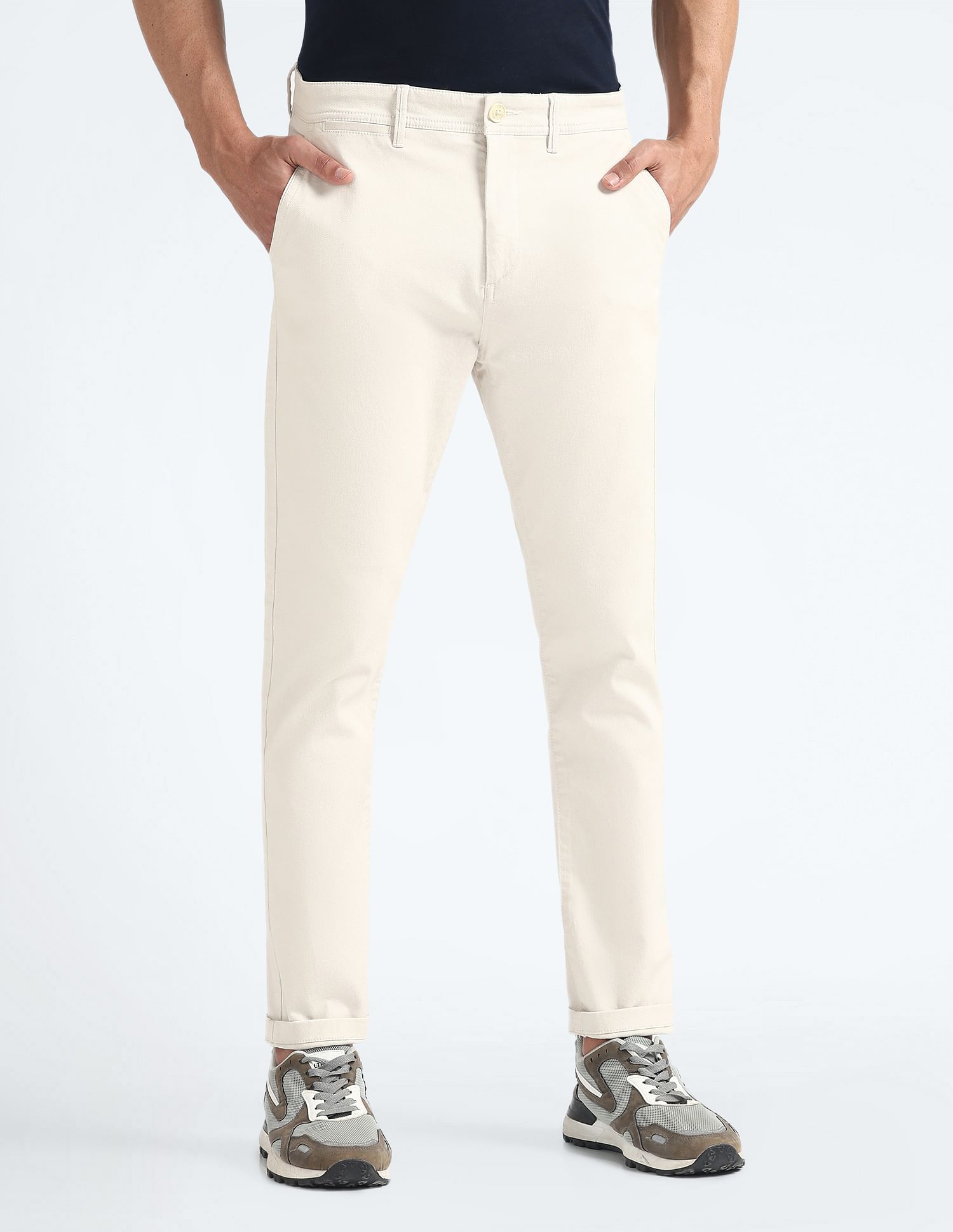 Flying Machine Slash Slim Tapered Solid Chinos