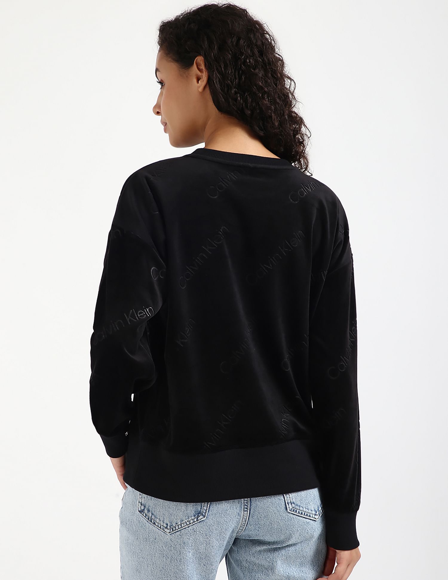 Calvin Klein Monogram Print Crew Neck Sweatshirt