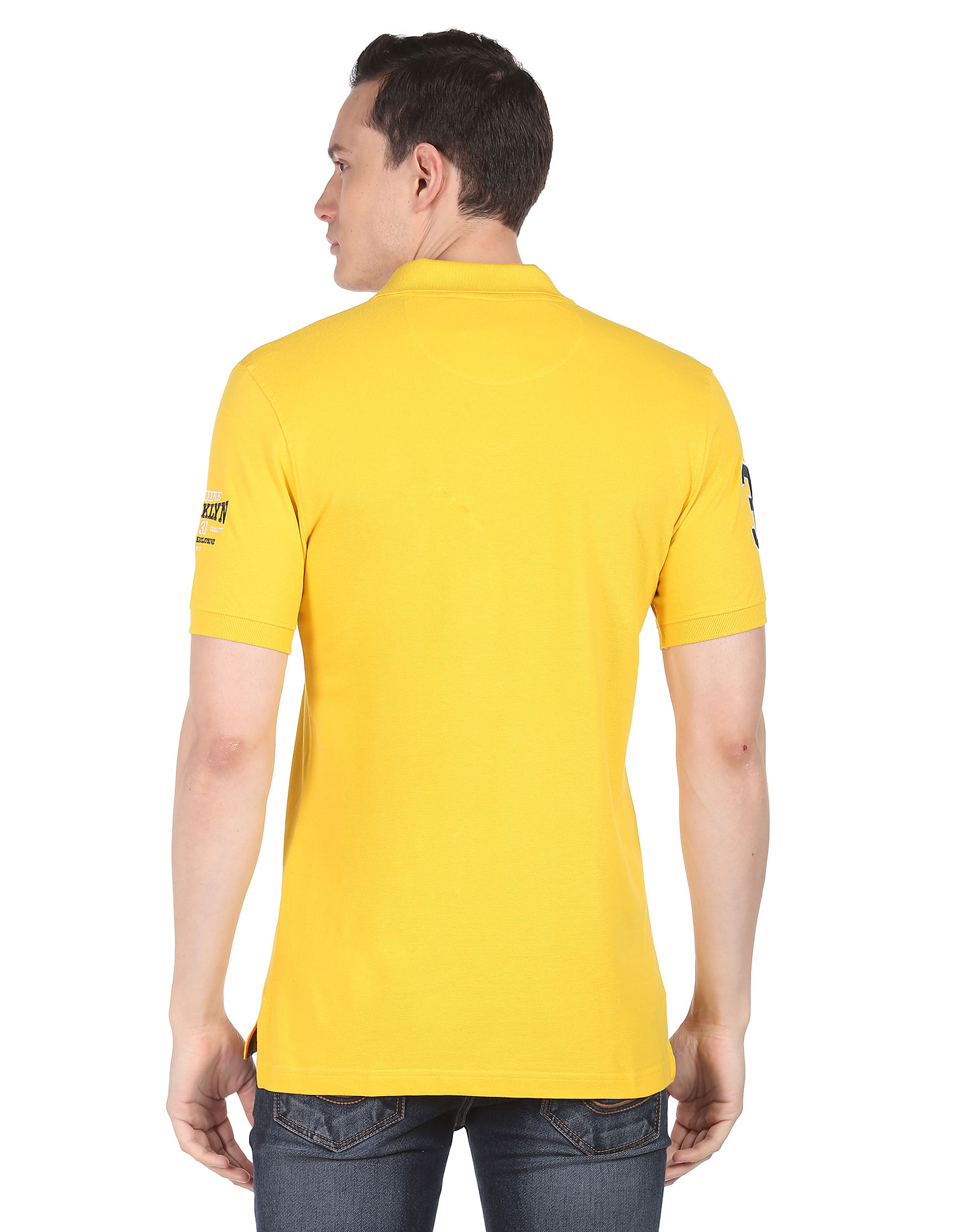 AD by Arvind Solid Sporty Polo Shirt