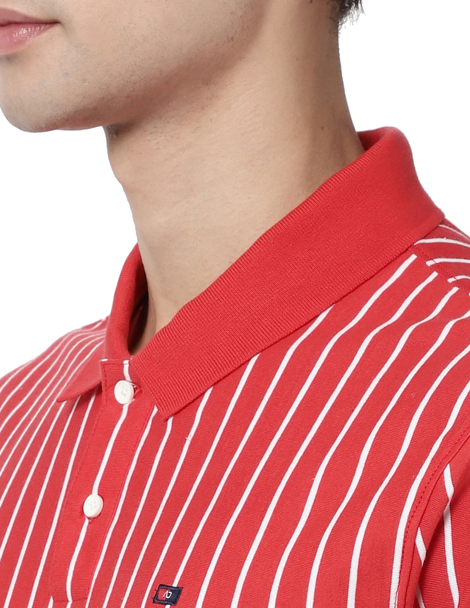 AD by Arvind Vertical Stripe Modern Slim Fit Polo Shirt