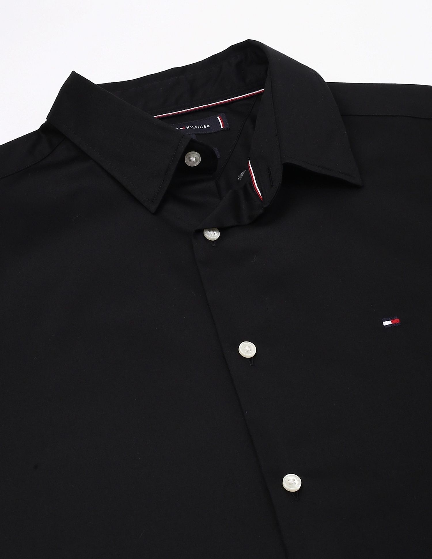 Tommy Hilfiger Solid Slim-Fit Satin Woven Shirt