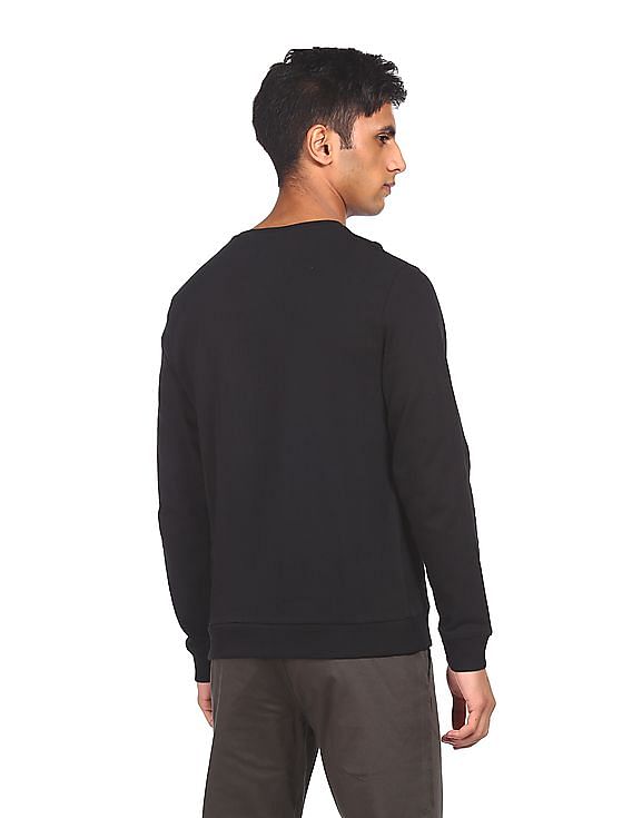 Flying Machine Long Sleeve Solid Sweatshirt