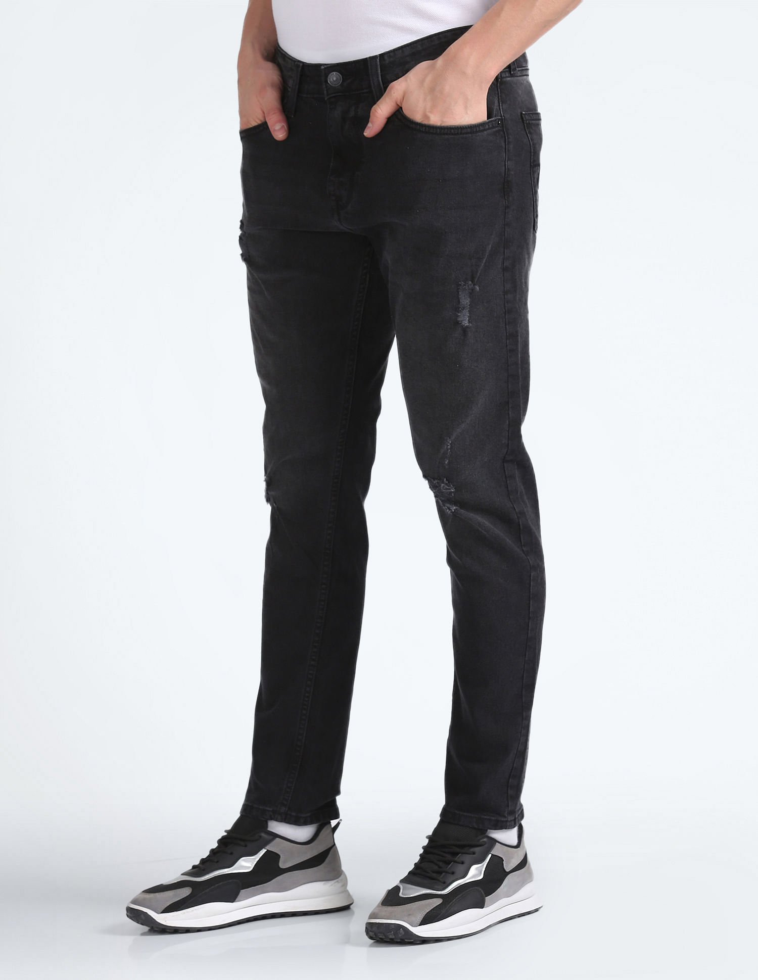 Flying Machine Slim Tapered Lightly Distressed Jeans