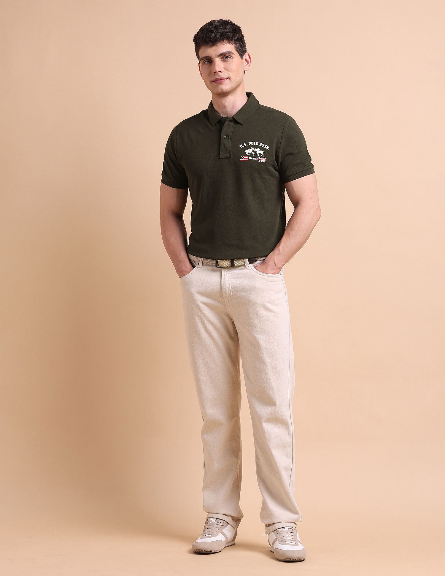 U.S. Polo Assn. Denim Co. Brand Printed Muscle Fit Polo Shirt