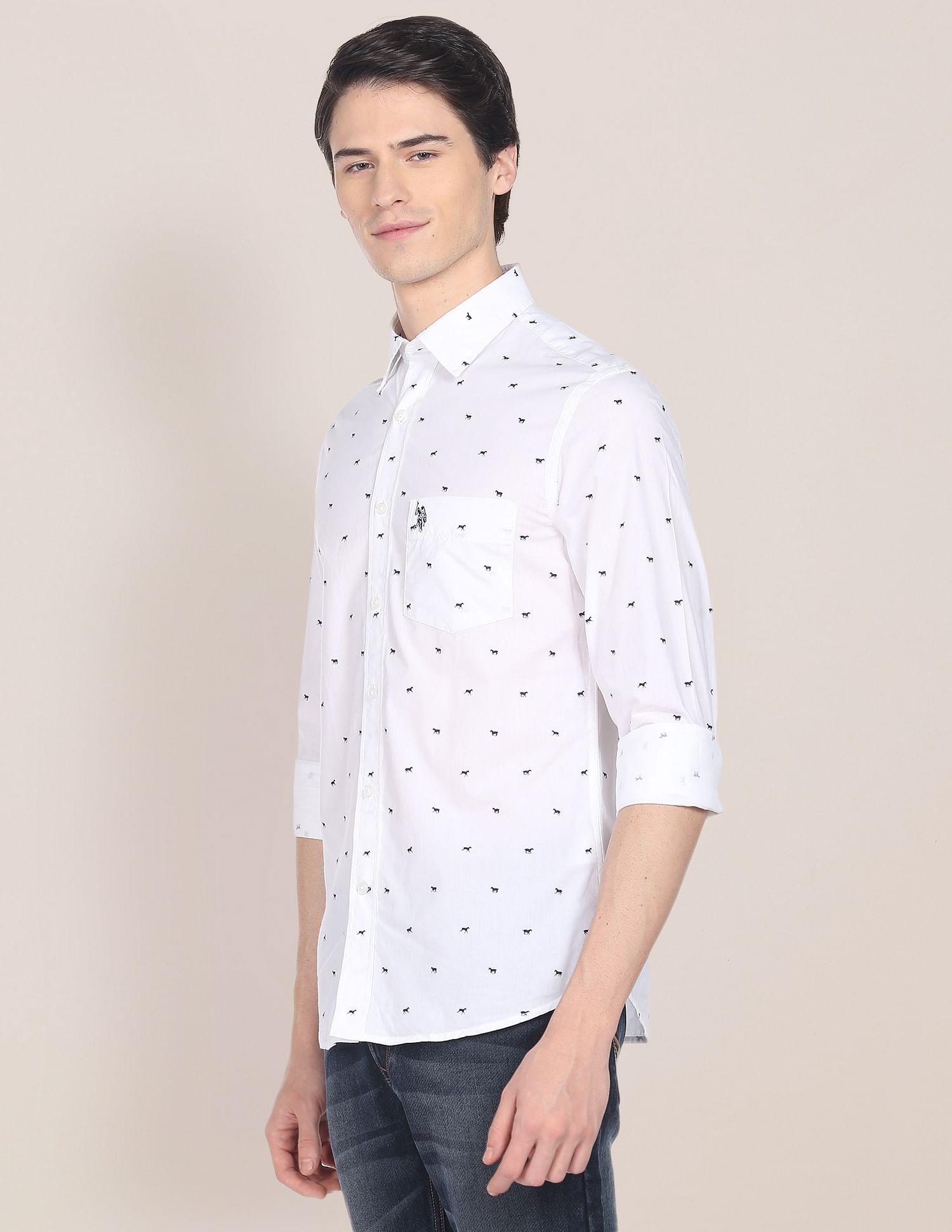 U.S. Polo Assn. Horse Print Cotton Shirt