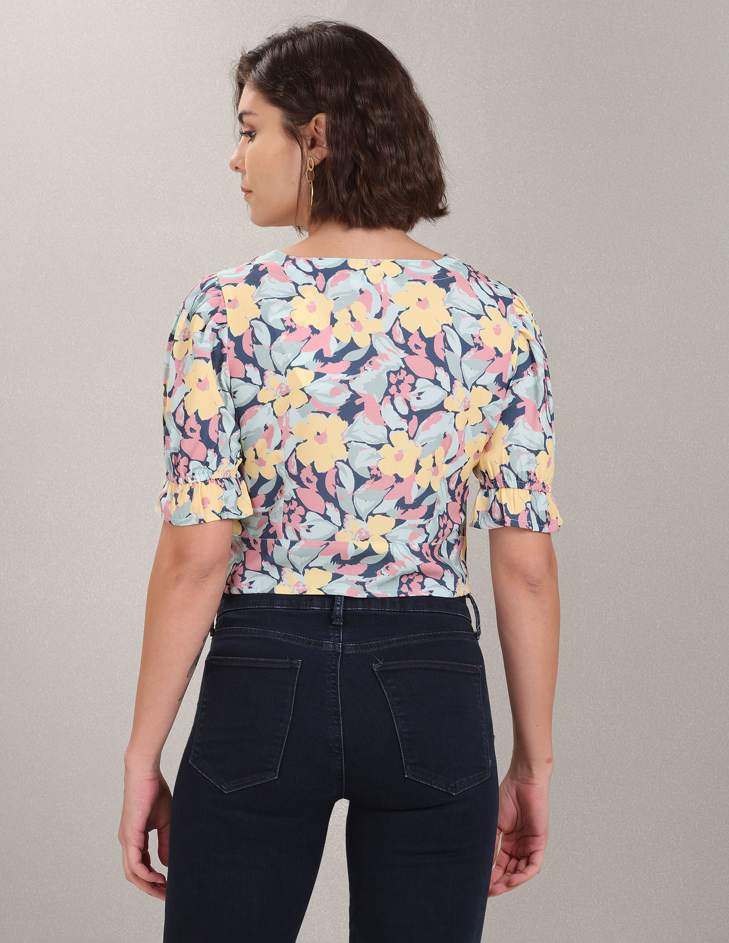 Polo crop 2025 top floral