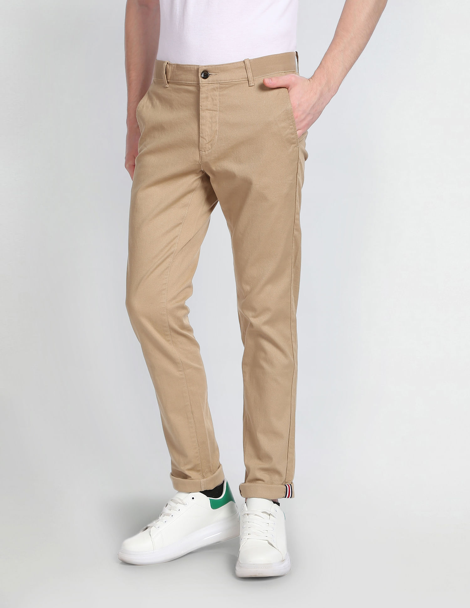 Buy Arrow Sports Low Rise Slim Fit Autoflex Casual Trousers
