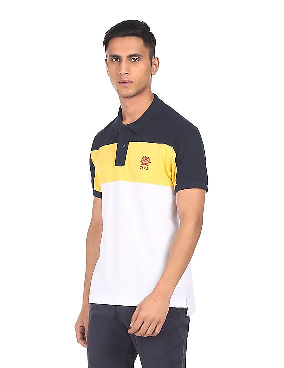 U.S. Polo Assn. Cotton Colour Block Polo Shirt