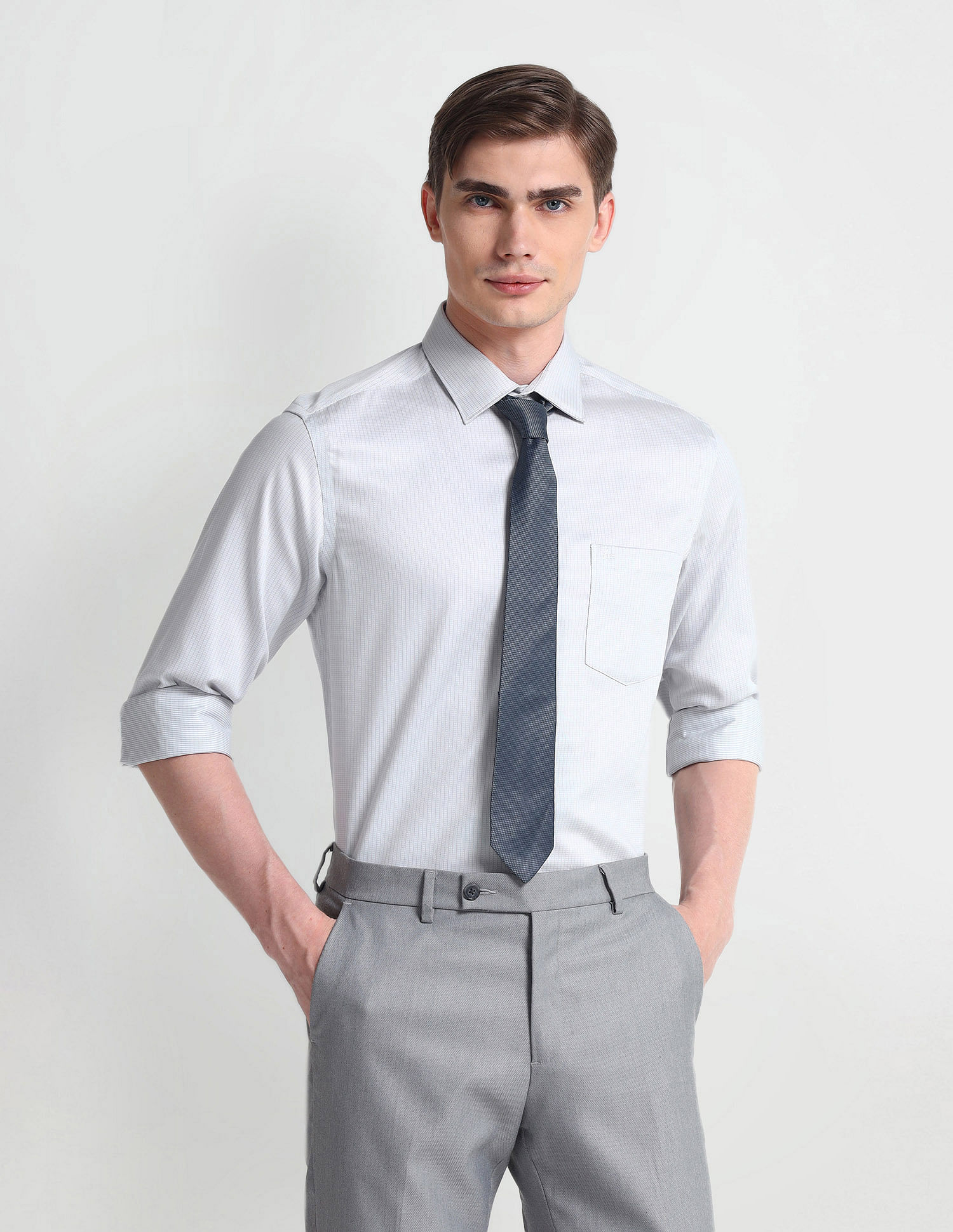 Arrow Manhattan Slim Fit Auto Press Shirt