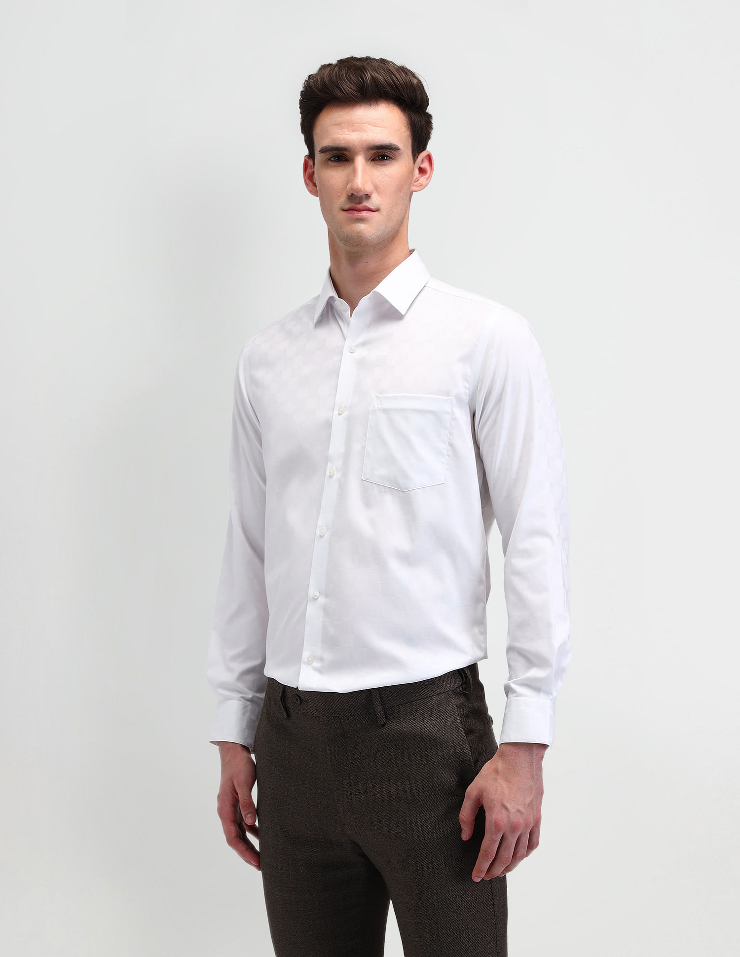 Arrow Textured Liberty Classic Regular Fit Shirt