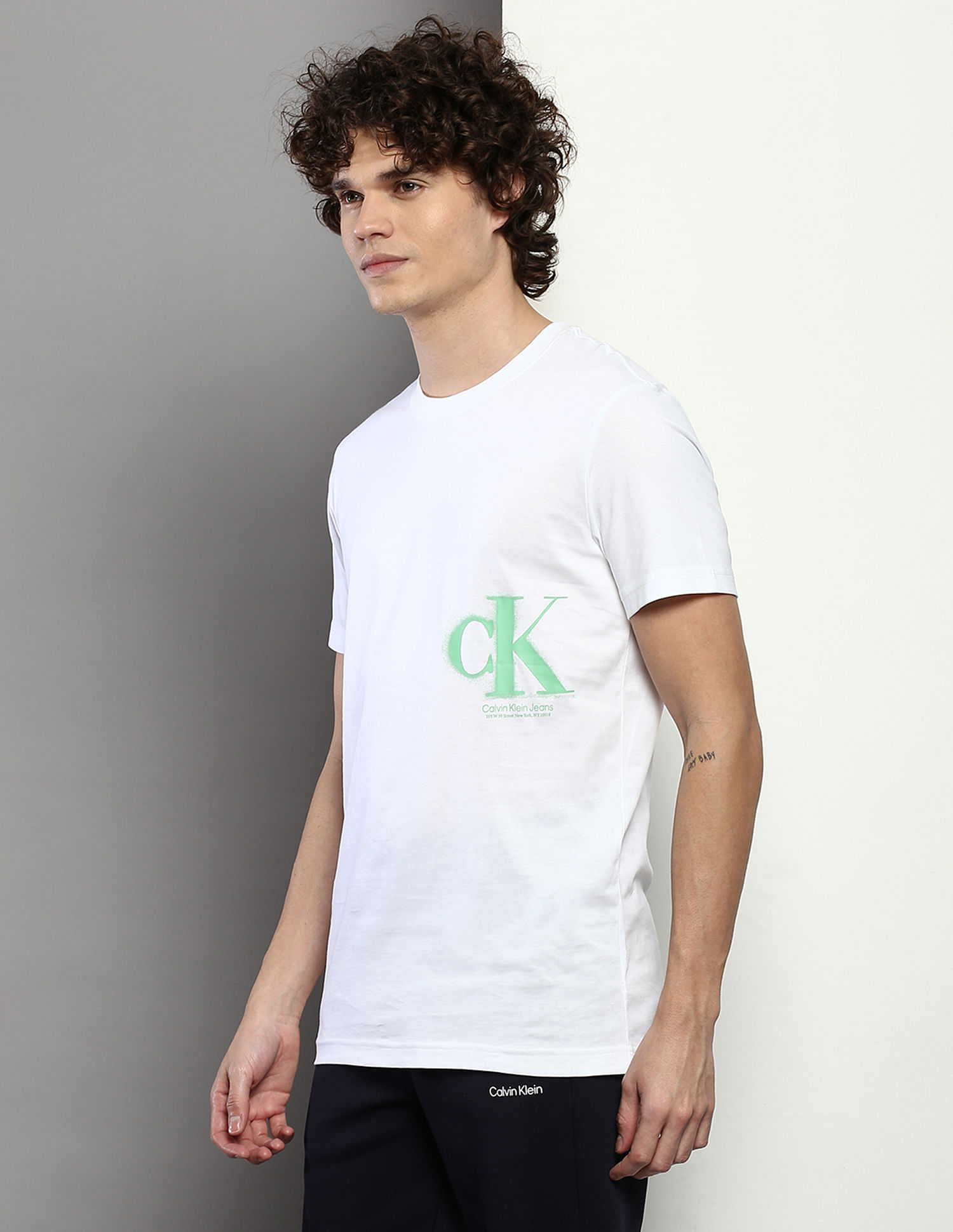 Buy Calvin Klein Jeans Transitional Cotton Brand Print T-Shirt