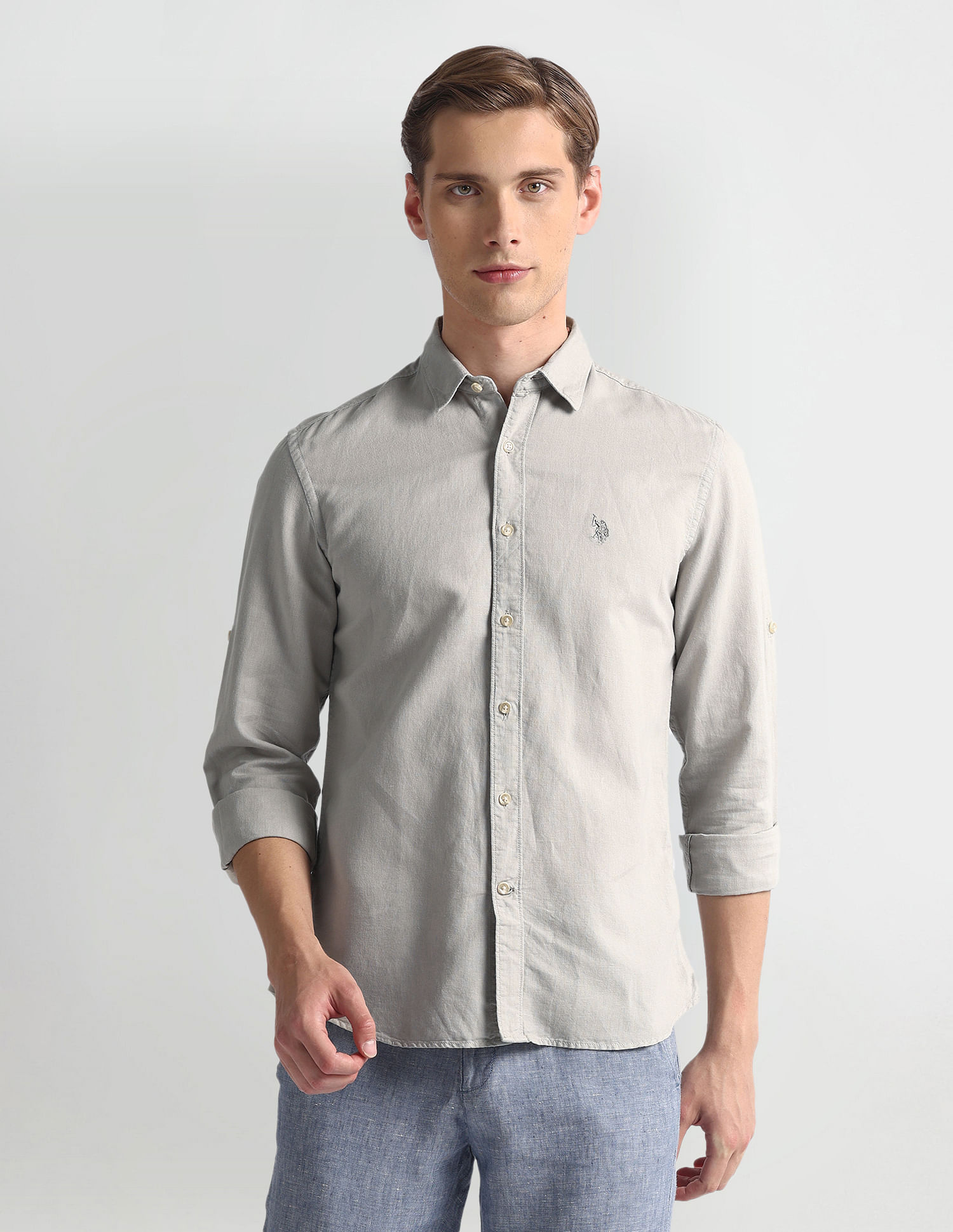 U.S. Polo Assn. Denim Co. Slim Fit Solid Shirt