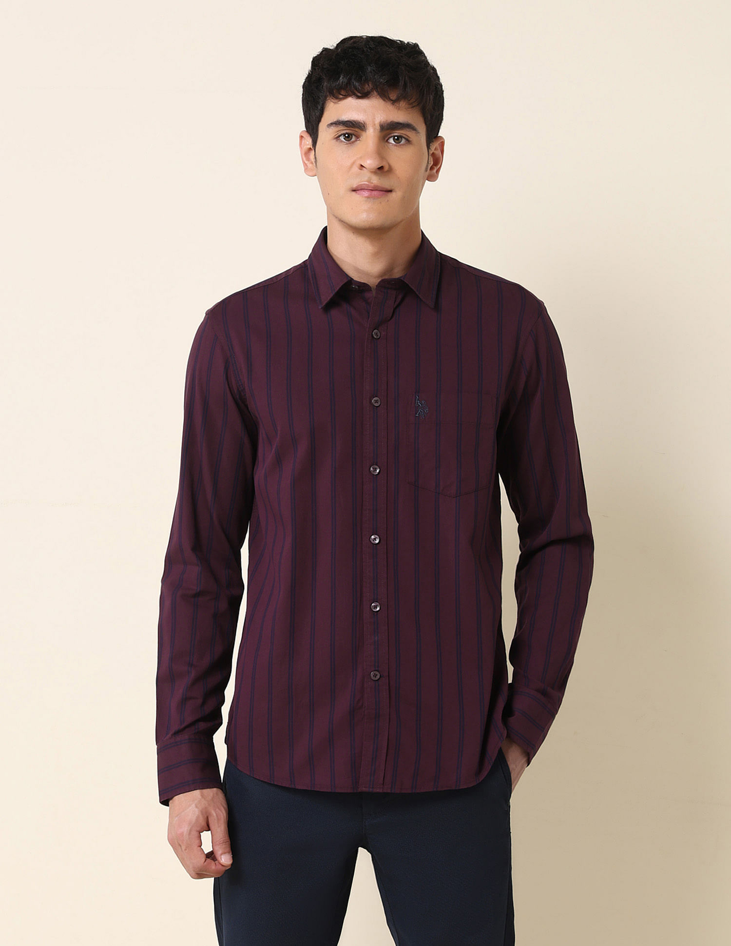 U.S. Polo Assn. Vertical Striped Tailored Fit Shirt