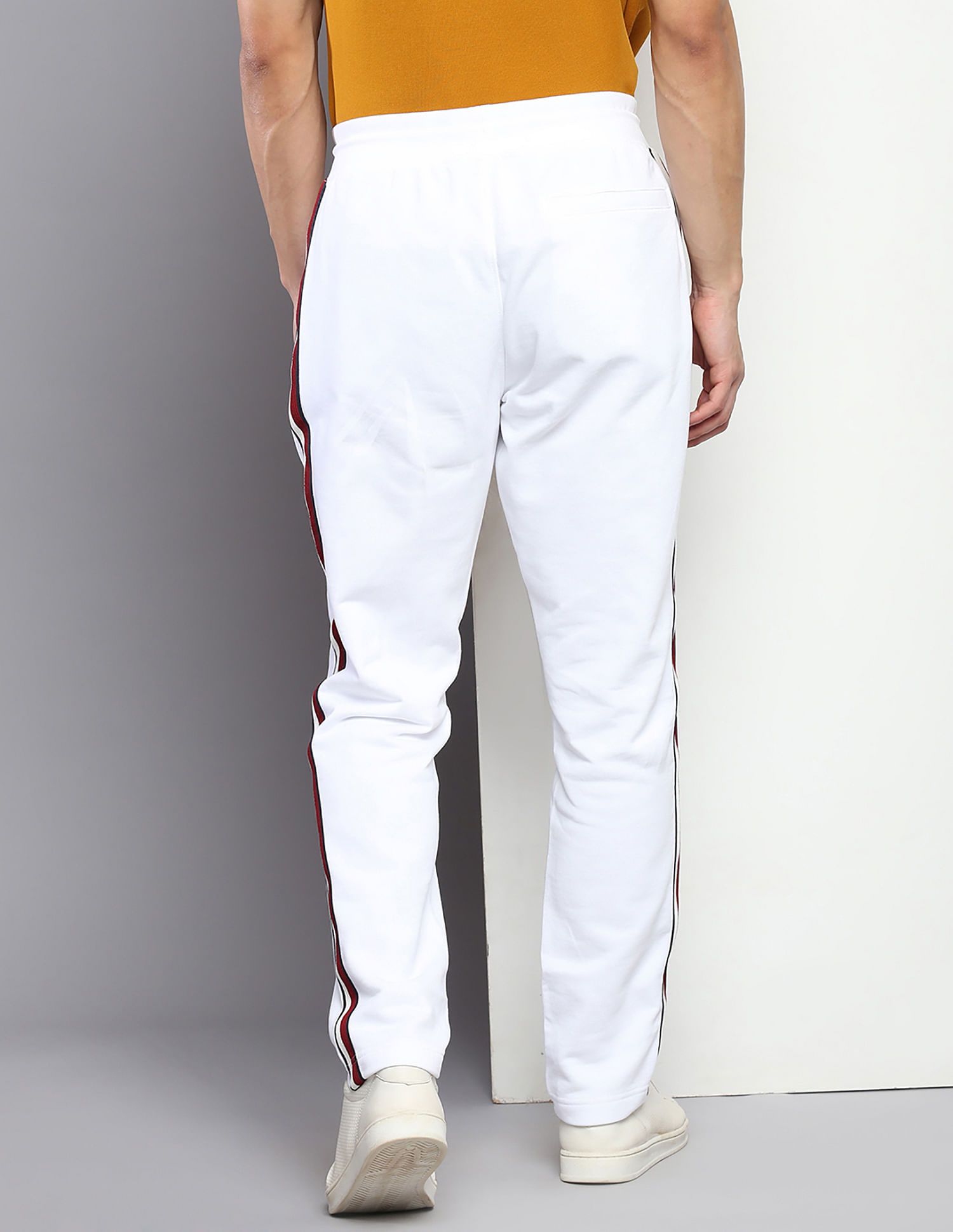 BlackWhiteRed Joggers With Side Stripes  Gritstones