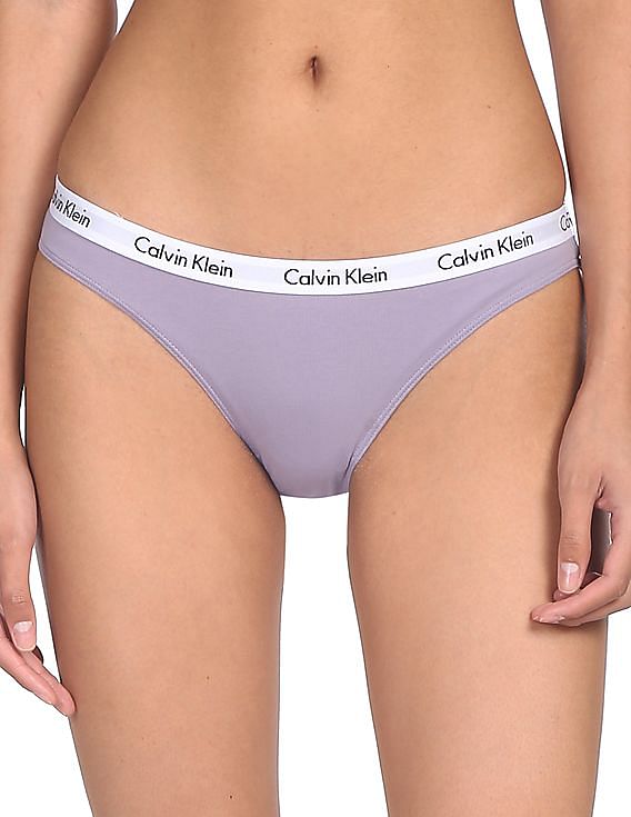 Buy Calvin Klein Underwear Women Purple Mid Ride Solid Bikini