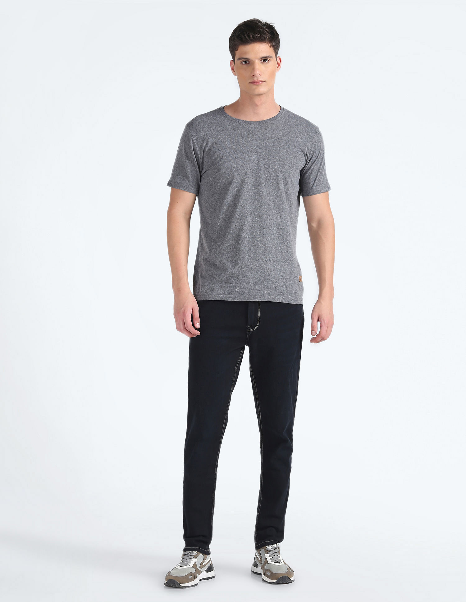 Flying Machine Mid Rise Slash Slim Tapered Fit Jeans