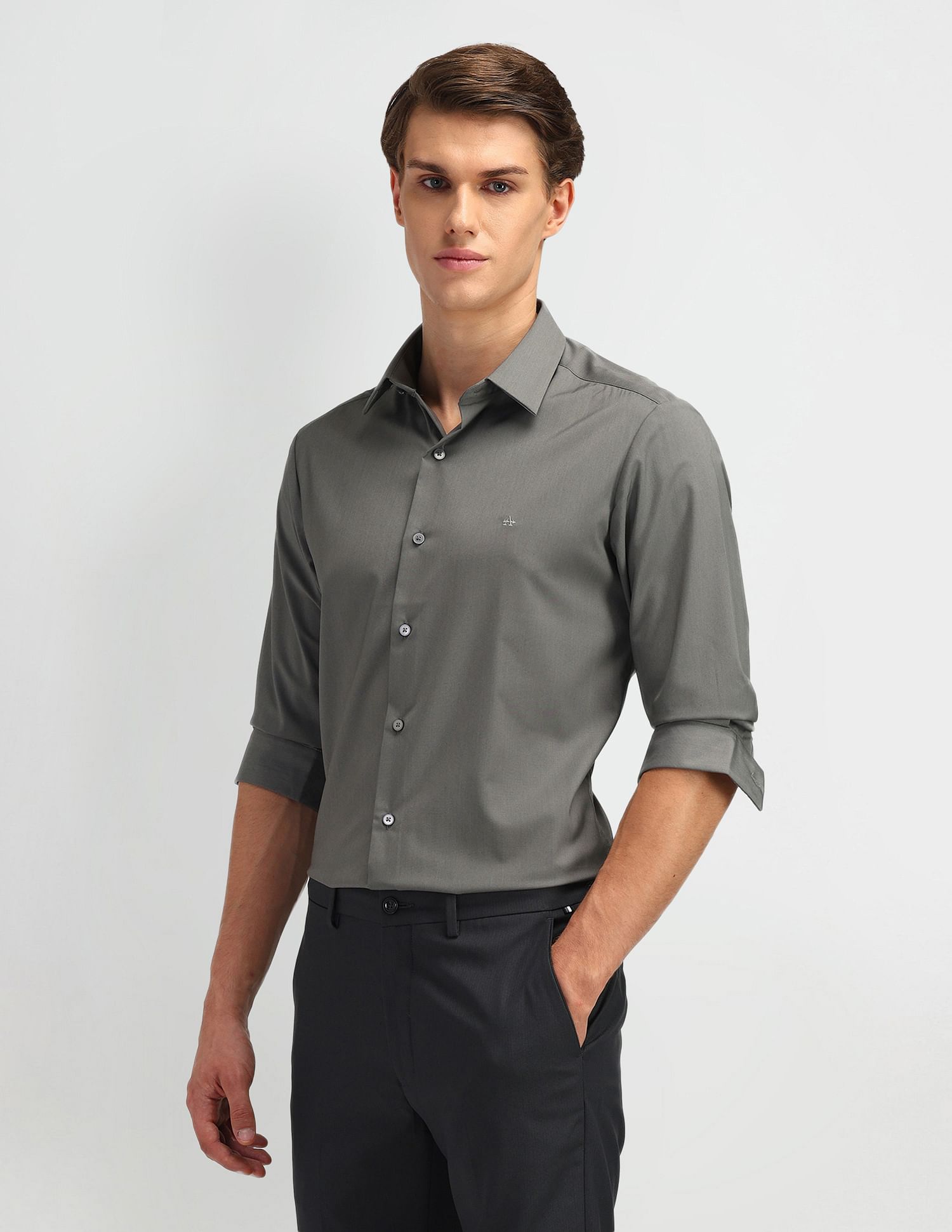 Arrow Newyork Brooklyn Ultra Slim Fit Solid Shirt