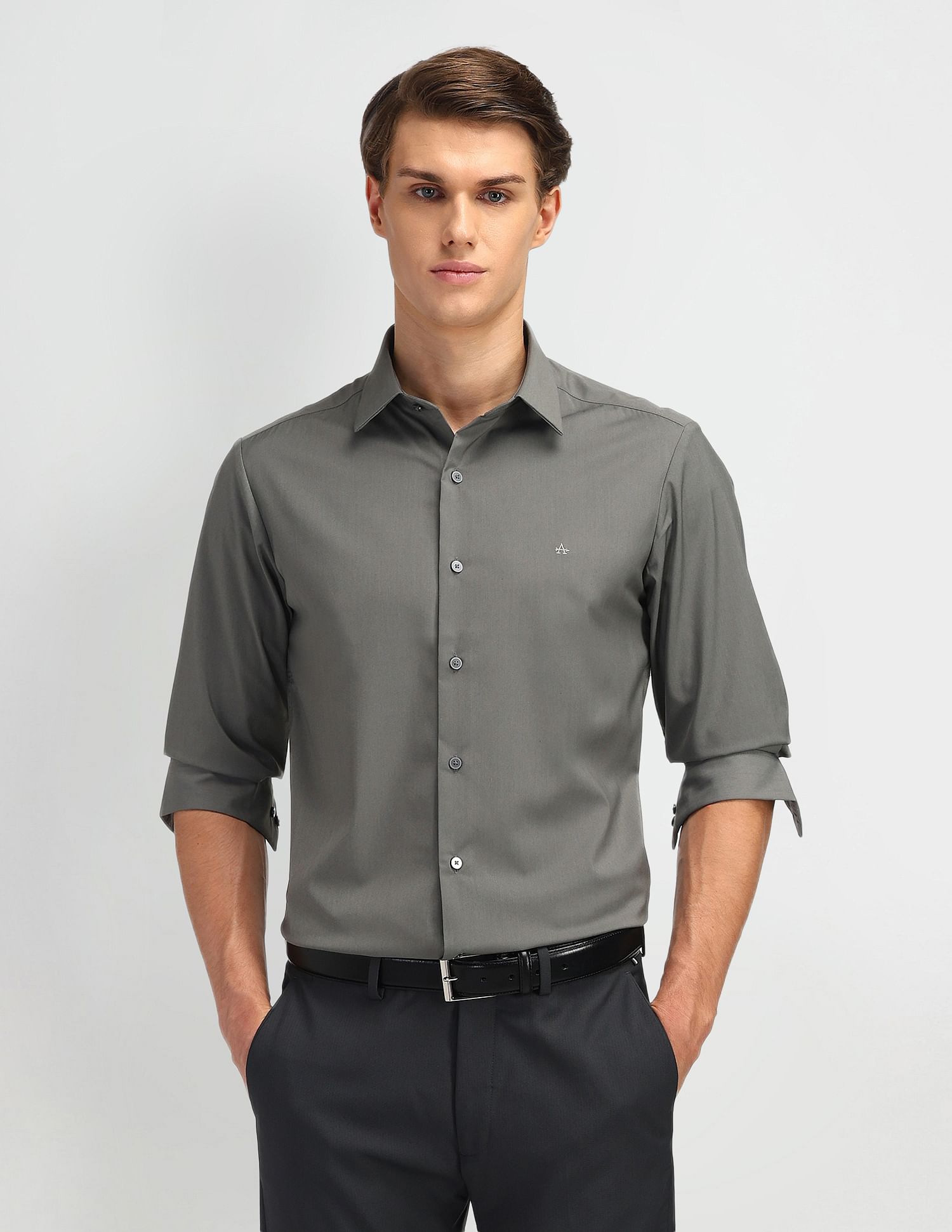 Arrow Newyork Brooklyn Ultra Slim Fit Solid Shirt