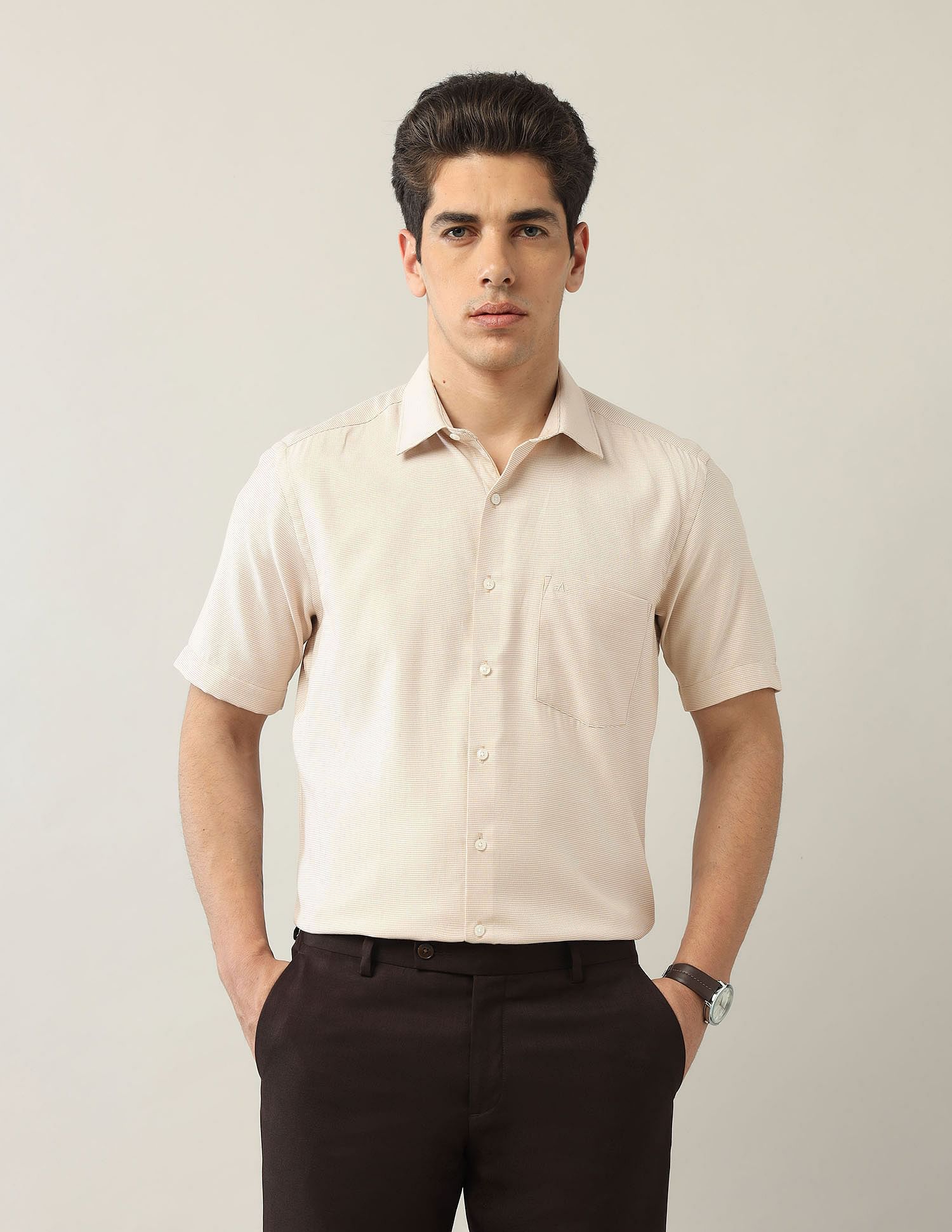 Arrow Textured Liberty Classic Fit Shirt