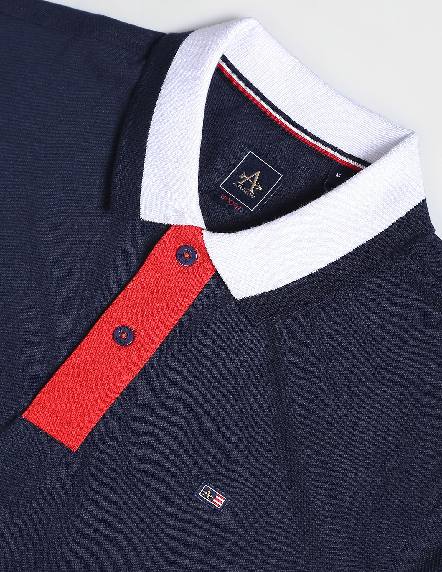 Arrow Sports Contrast Collar Polo Shirt