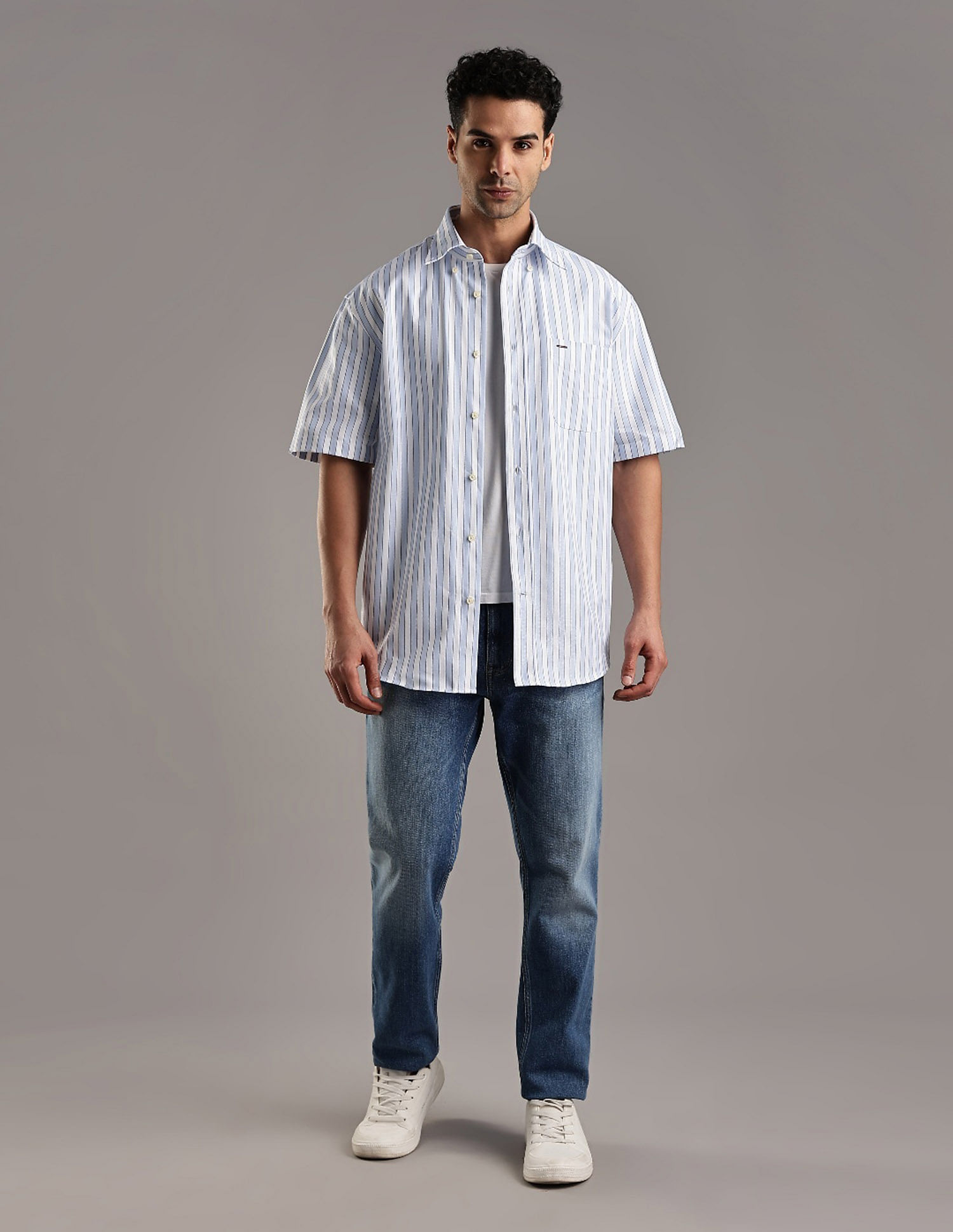 Tommy Hilfiger Striped Oversized Fit Oxford Woven Shirt