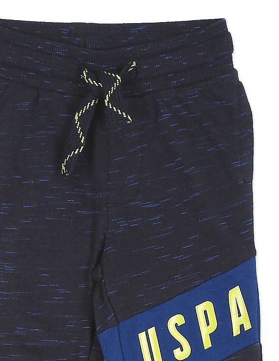 U.S. Polo Assn. Kids Drawstring Waist Heathered Track Pants