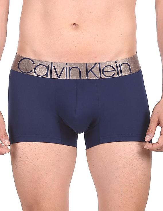 Buy Calvin Klein Underwear Men Navy Mid Rise Solid Trunks
