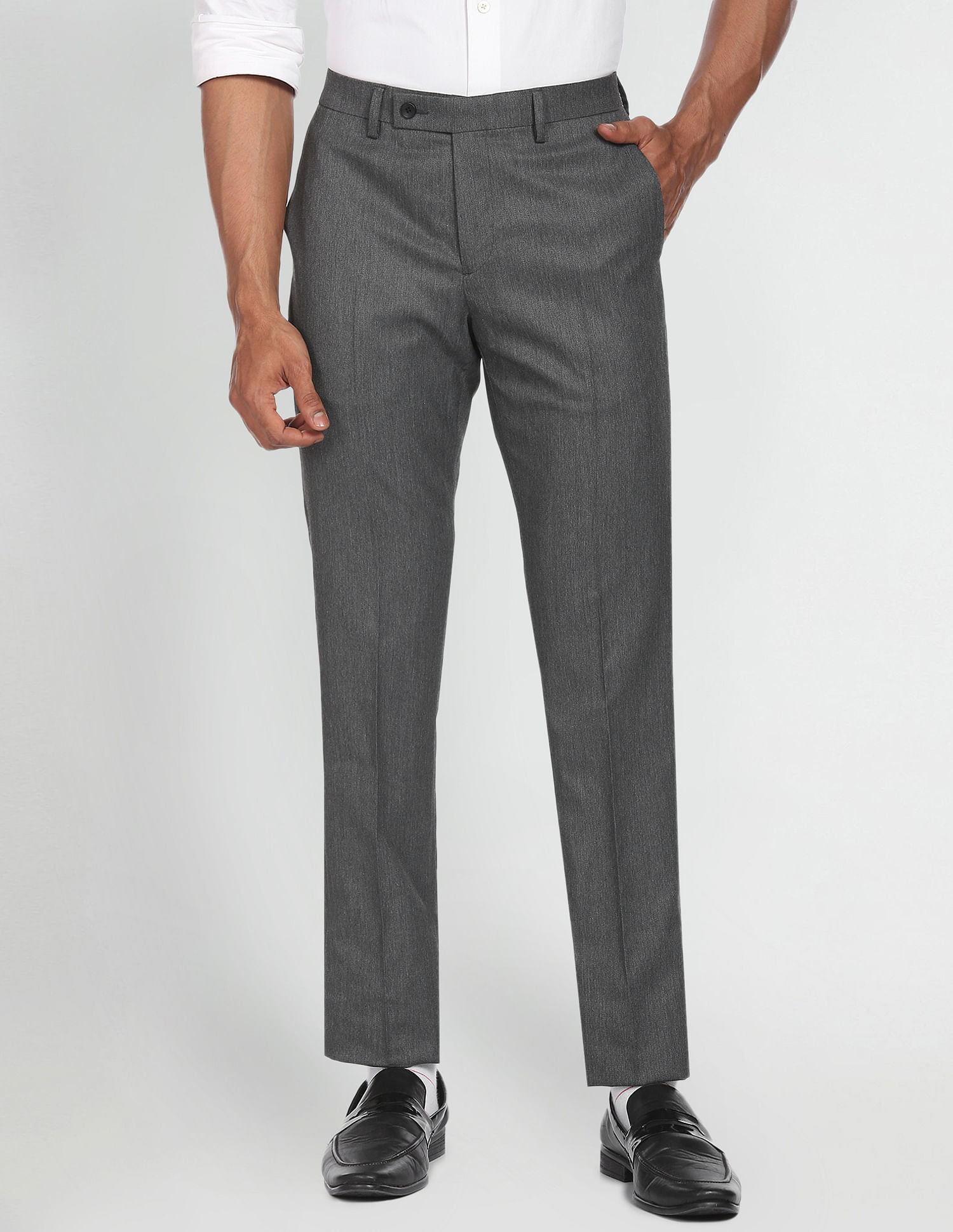Arrow Heathered Hudson Tailored Fit Trousers
