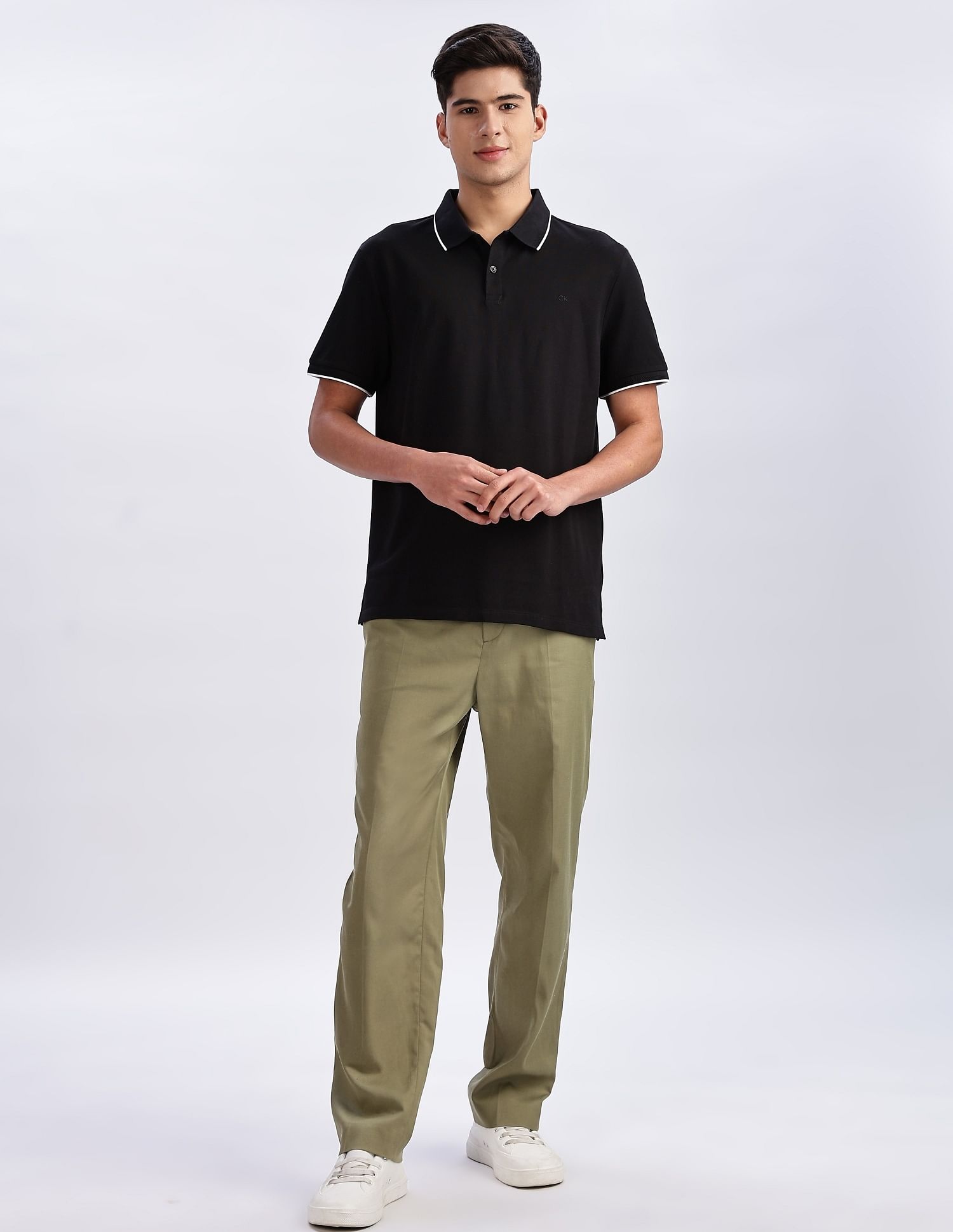 Calvin Klein Jeans Regular-Fit Solid Cotton Polo Shirt
