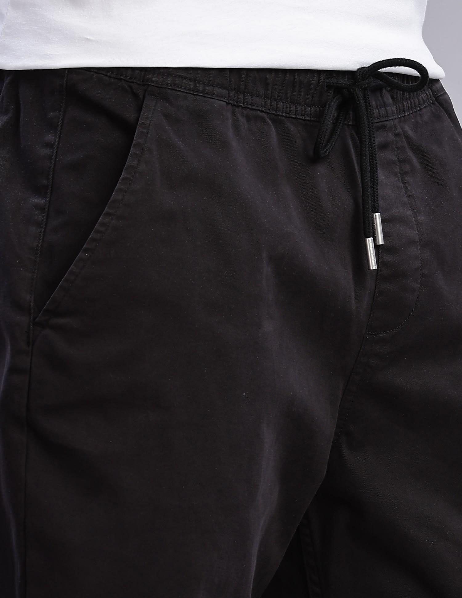 Tommy Hilfiger Mens Black Solid Jogger