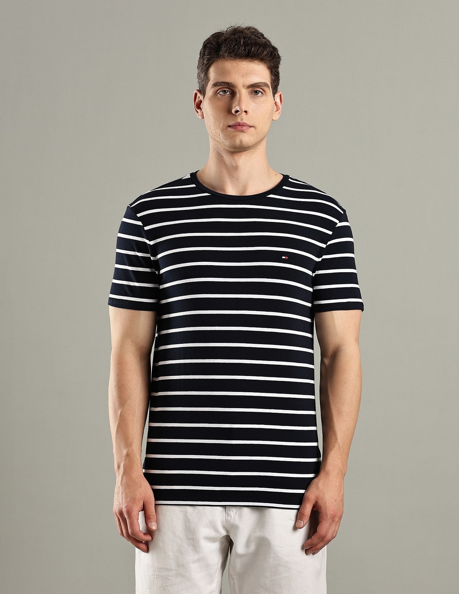 Tommy Hilfiger Striped Slim-Fit Cotton T-Shirt