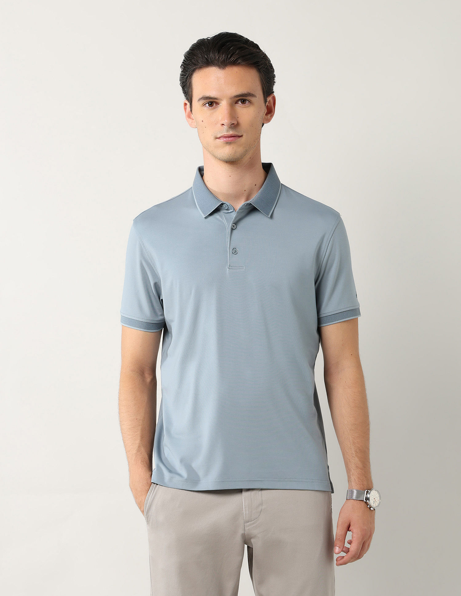 Arrow Solid Regular Fit Polo Shirt